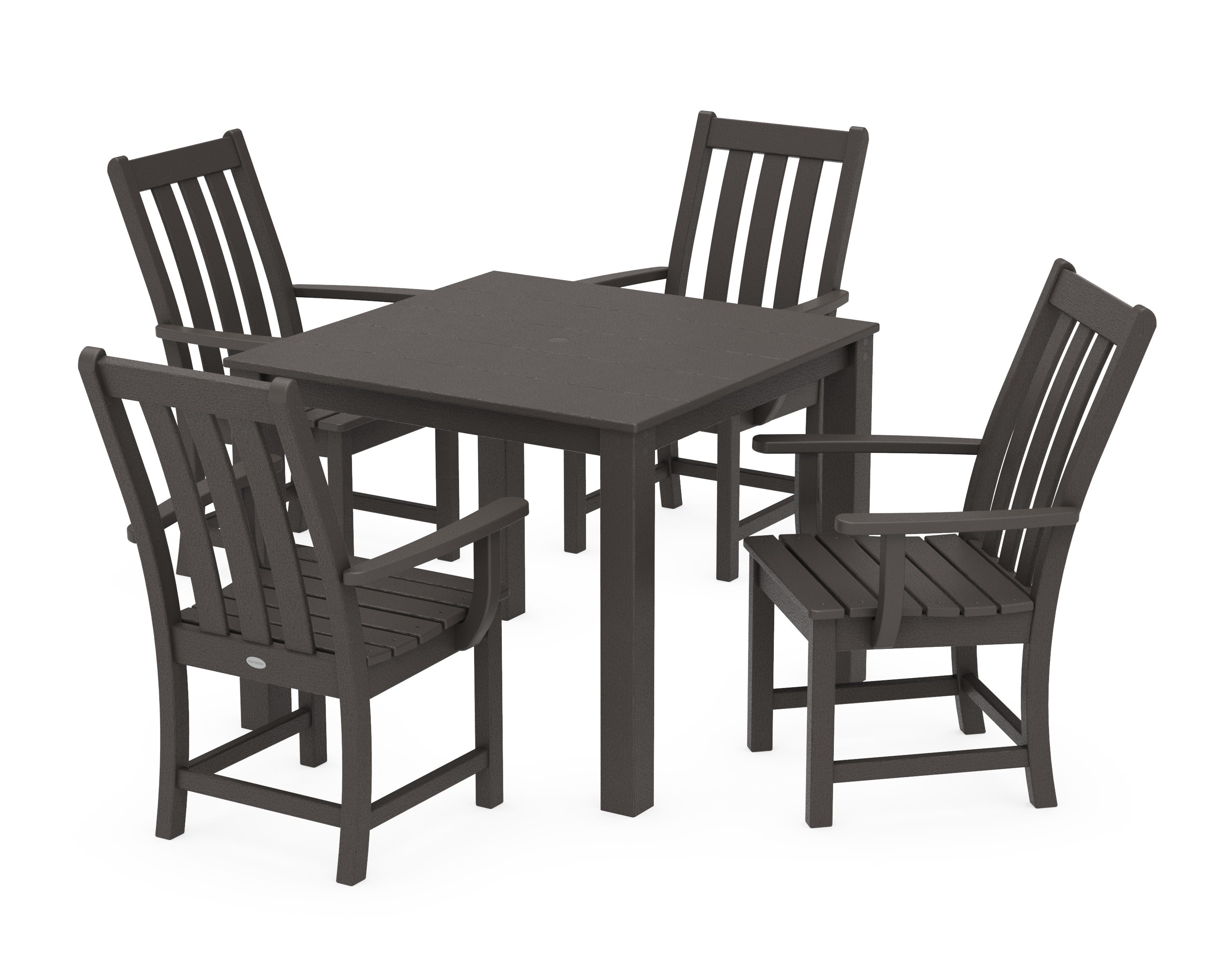 Vineyard 5-Piece Parsons Dining Set in Vintage Coffee