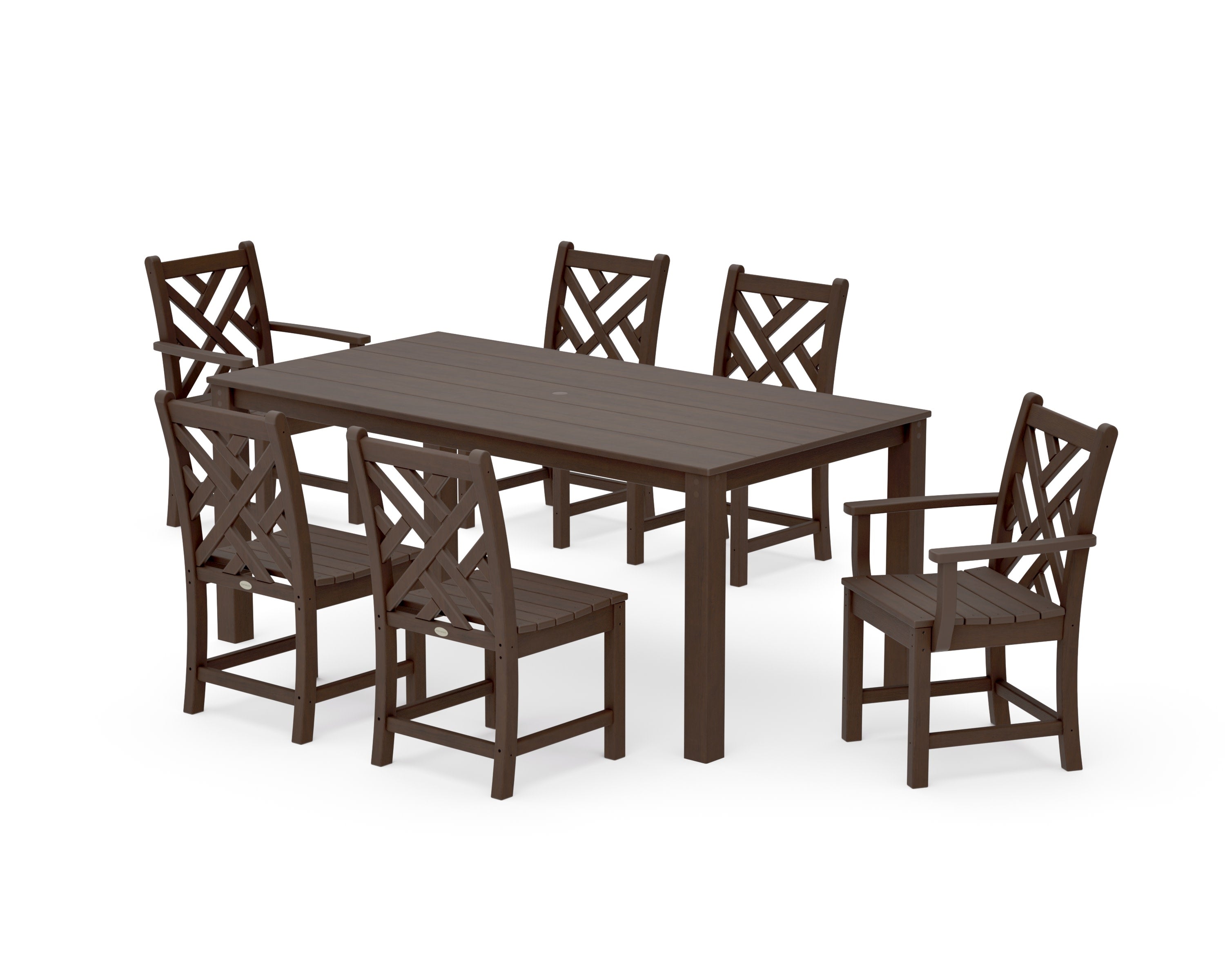 Chippendale 7-Piece Parsons Dining Set in Kona