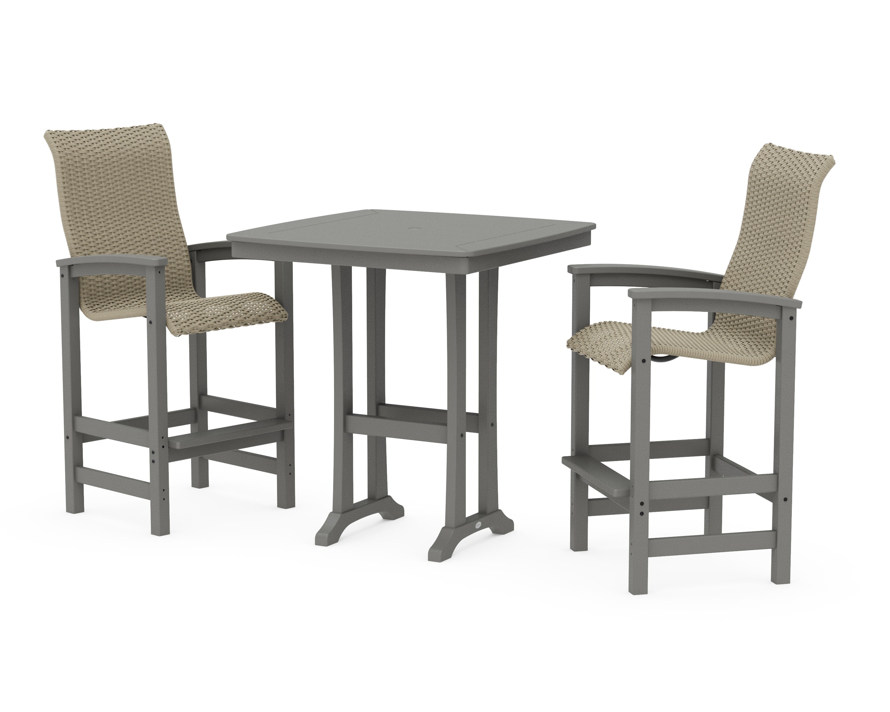 Coastal Woven High-Back 3-Piece Bar Set