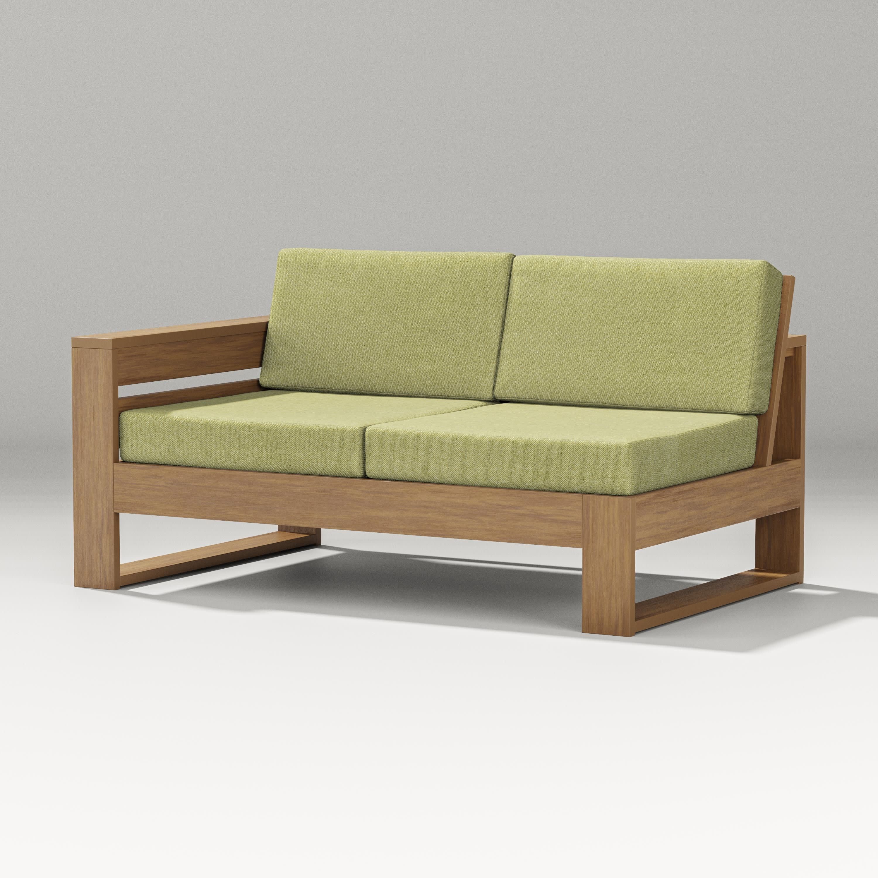 Latitude Modular Left Arm Loveseat in Natural / Chartreuse Boucle