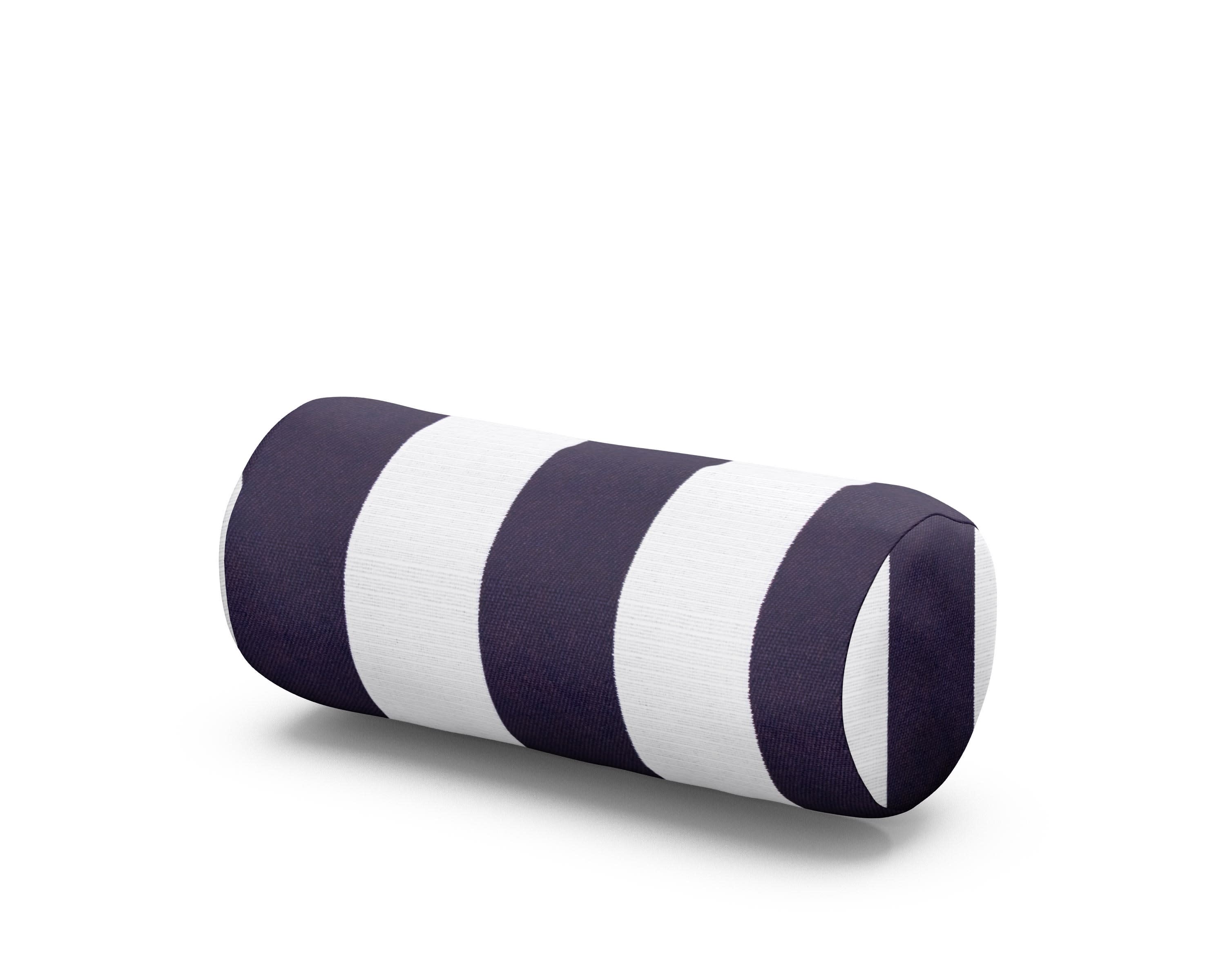 Outdoor Bolster Pillow in Cabana Stripe Navy