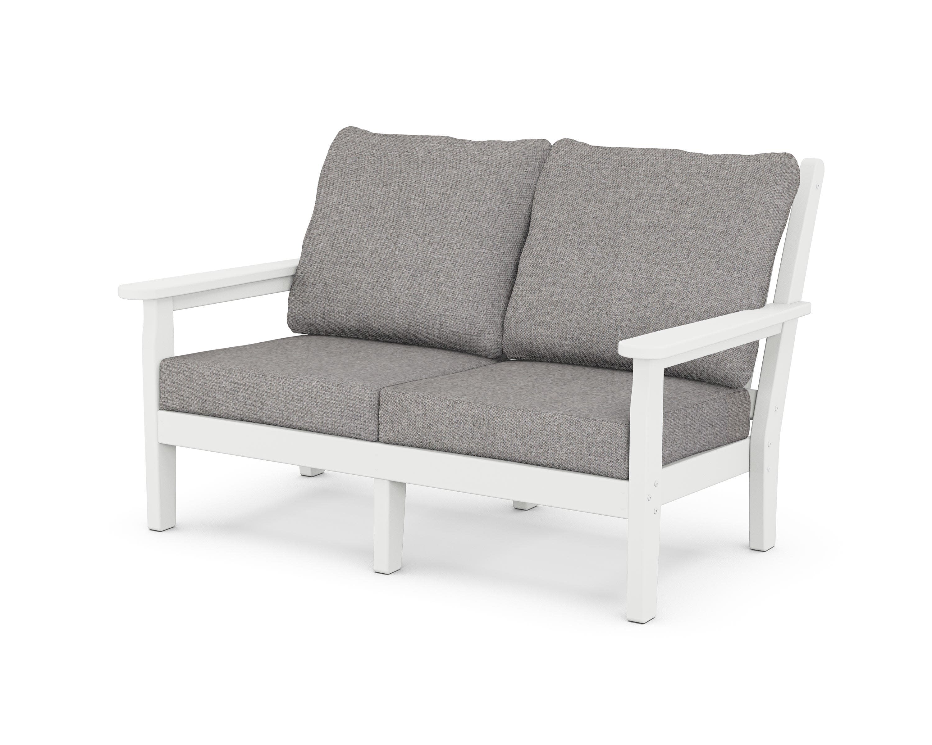 Chippendale Deep Seating Loveseat in White / Grey Mist