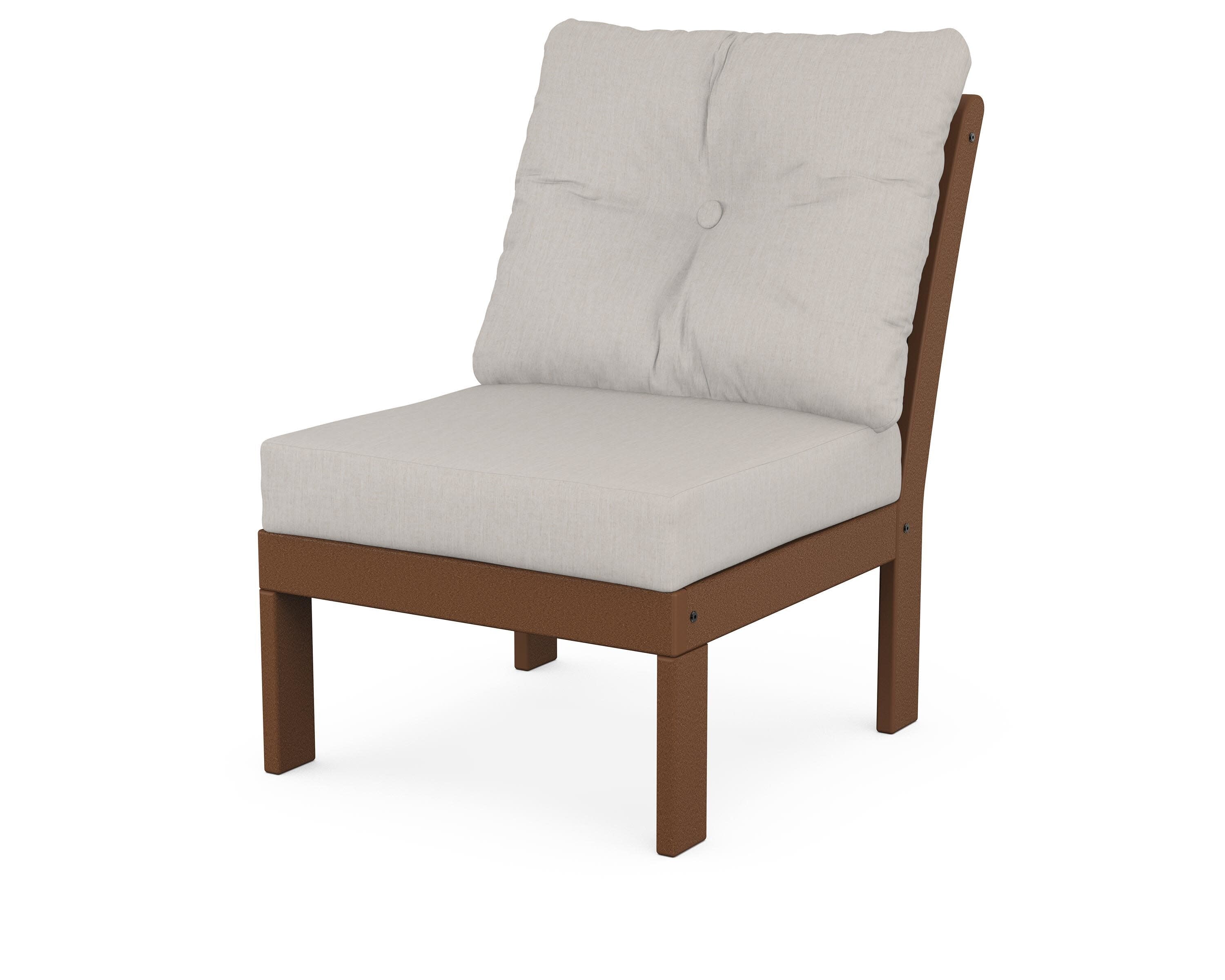 Vineyard Modular Armless Chair in Teak / Cast Ash