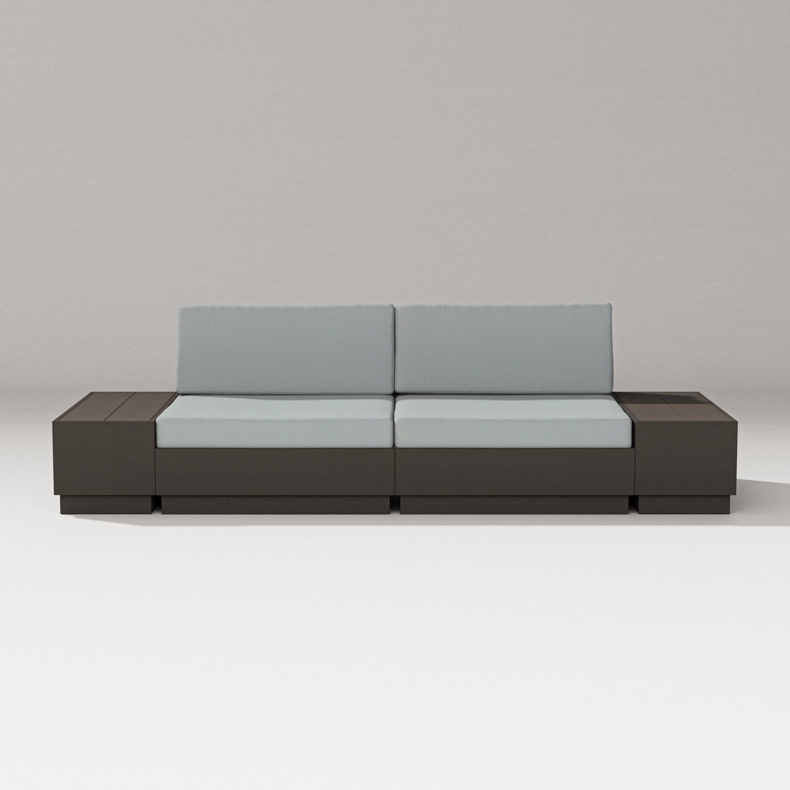 Elevate 4-Piece Loveseat Sectional in Vintage Coffee / Spa