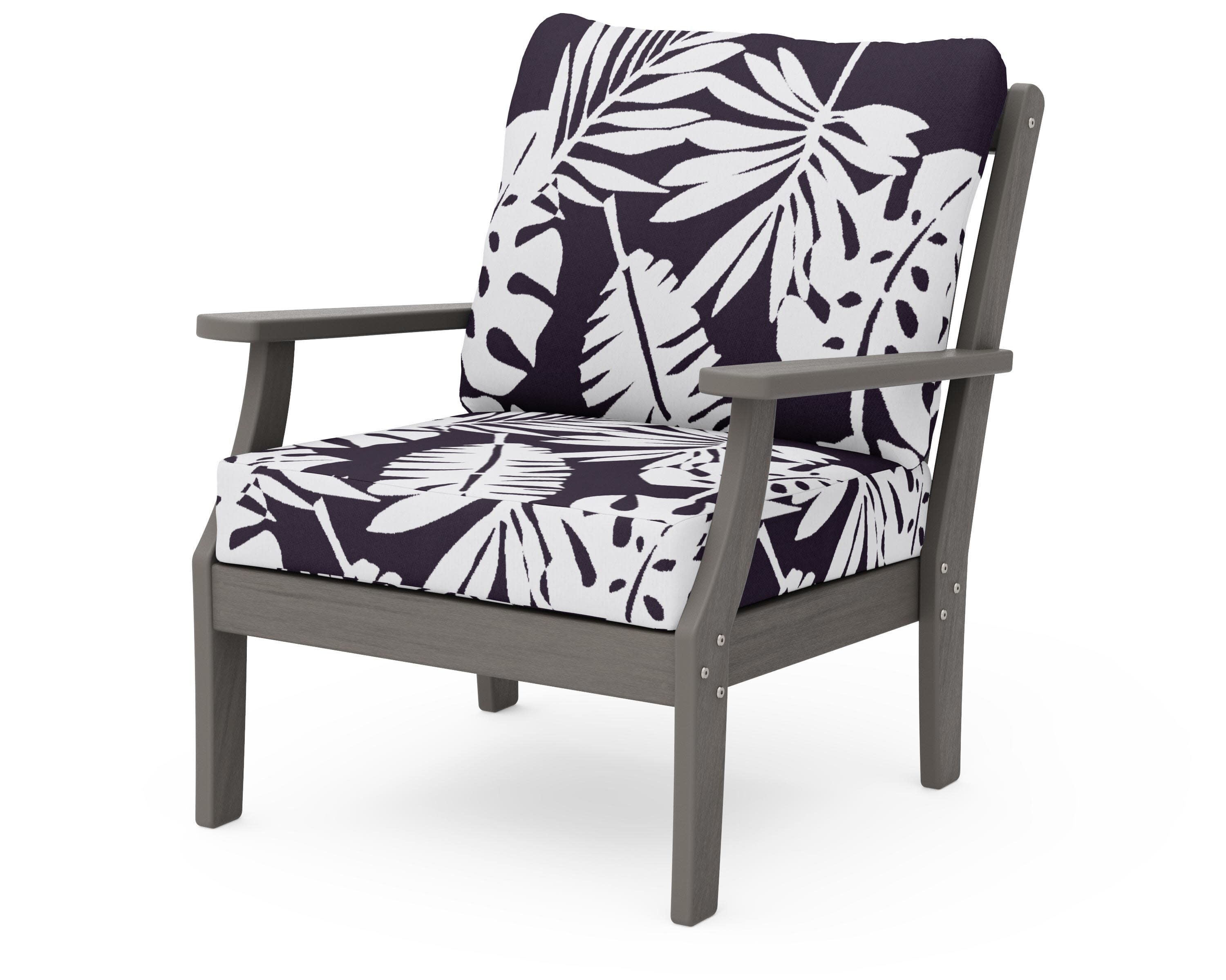 Braxton Deep Seating Chair in Driftwood / Leaf Navy