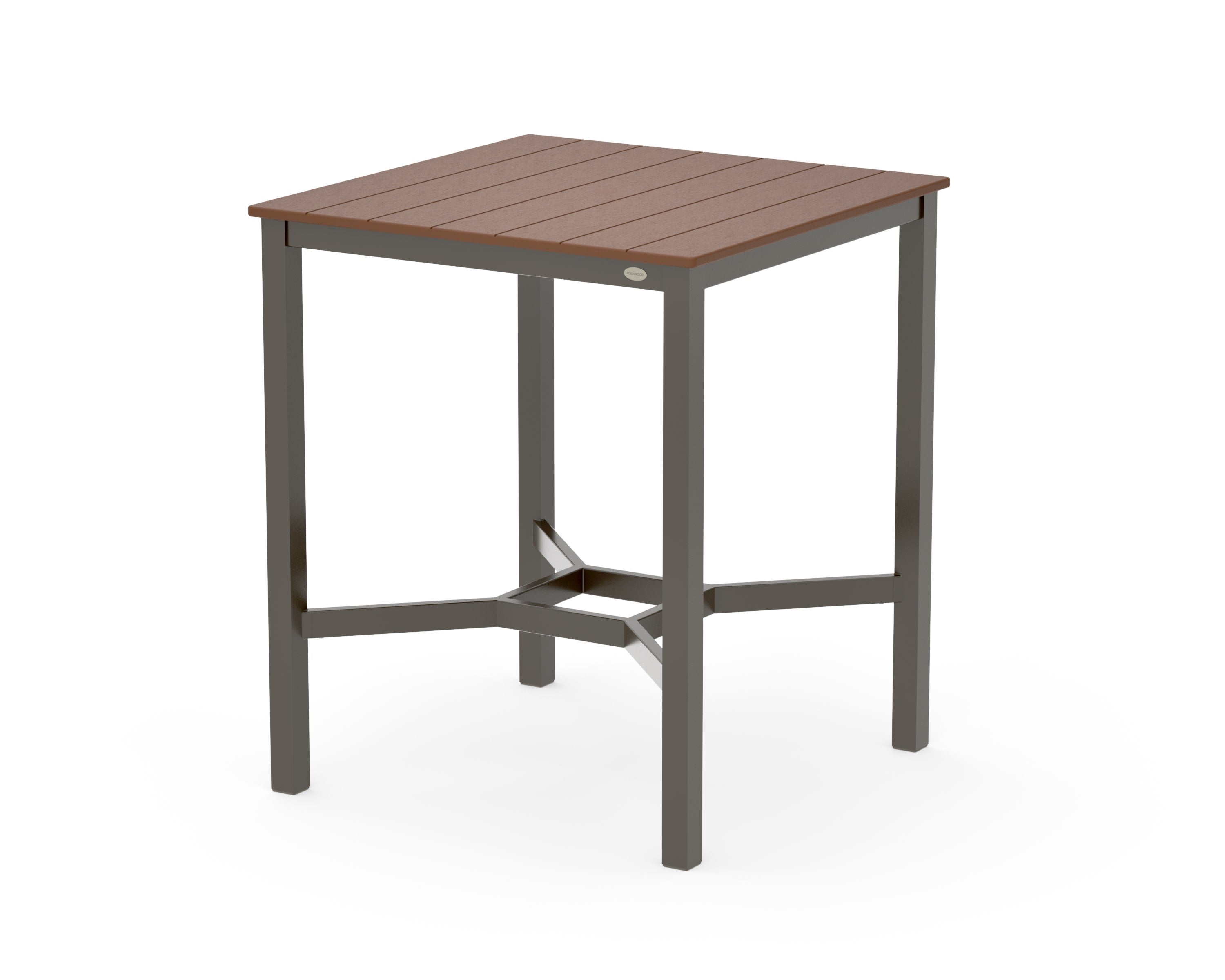 Main Street 36 x 36 Bar Table in Bronze / Teak