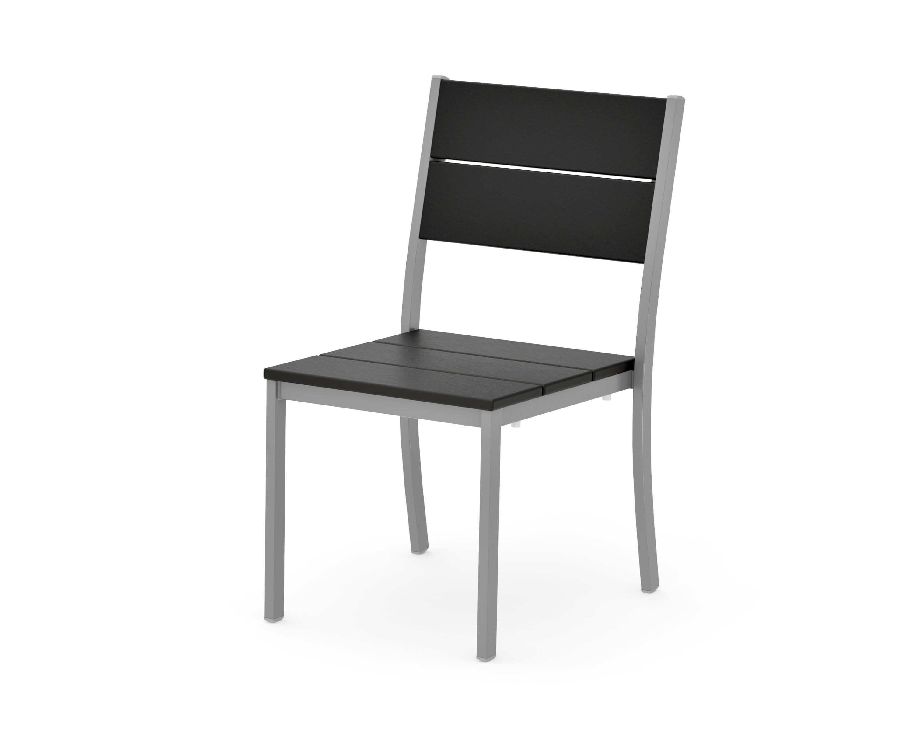Main Street Stacking Dining Side Chair in Silver / Black