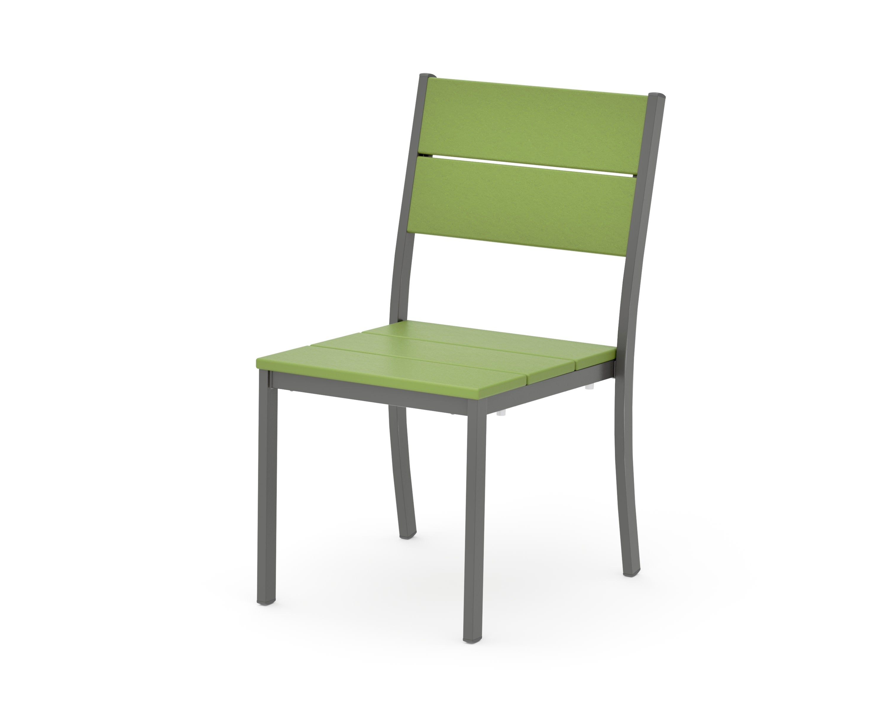 Main Street Stacking Dining Side Chair in Charcoal / Lime