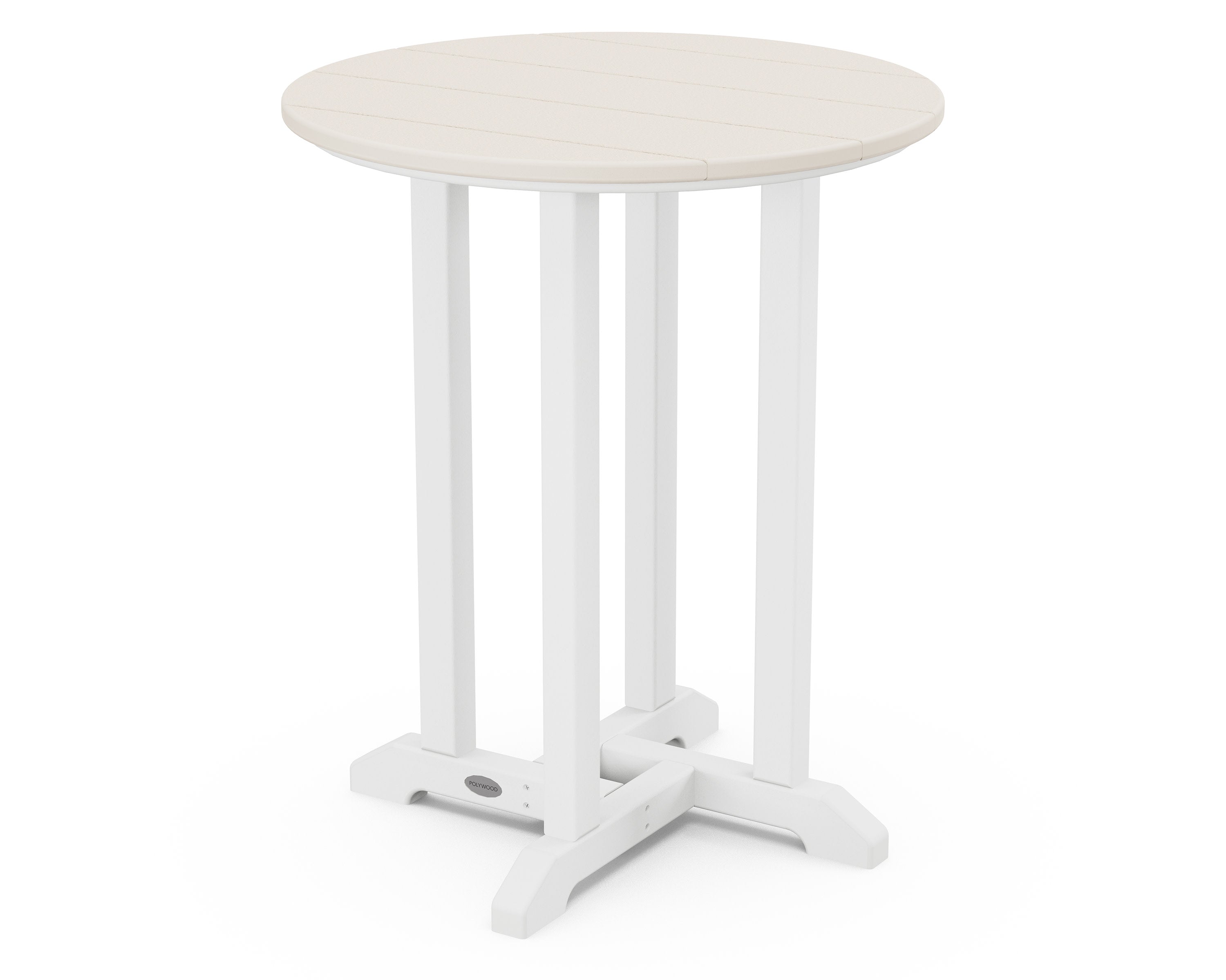 Contempo 24" Round Dining Table in White / Sand