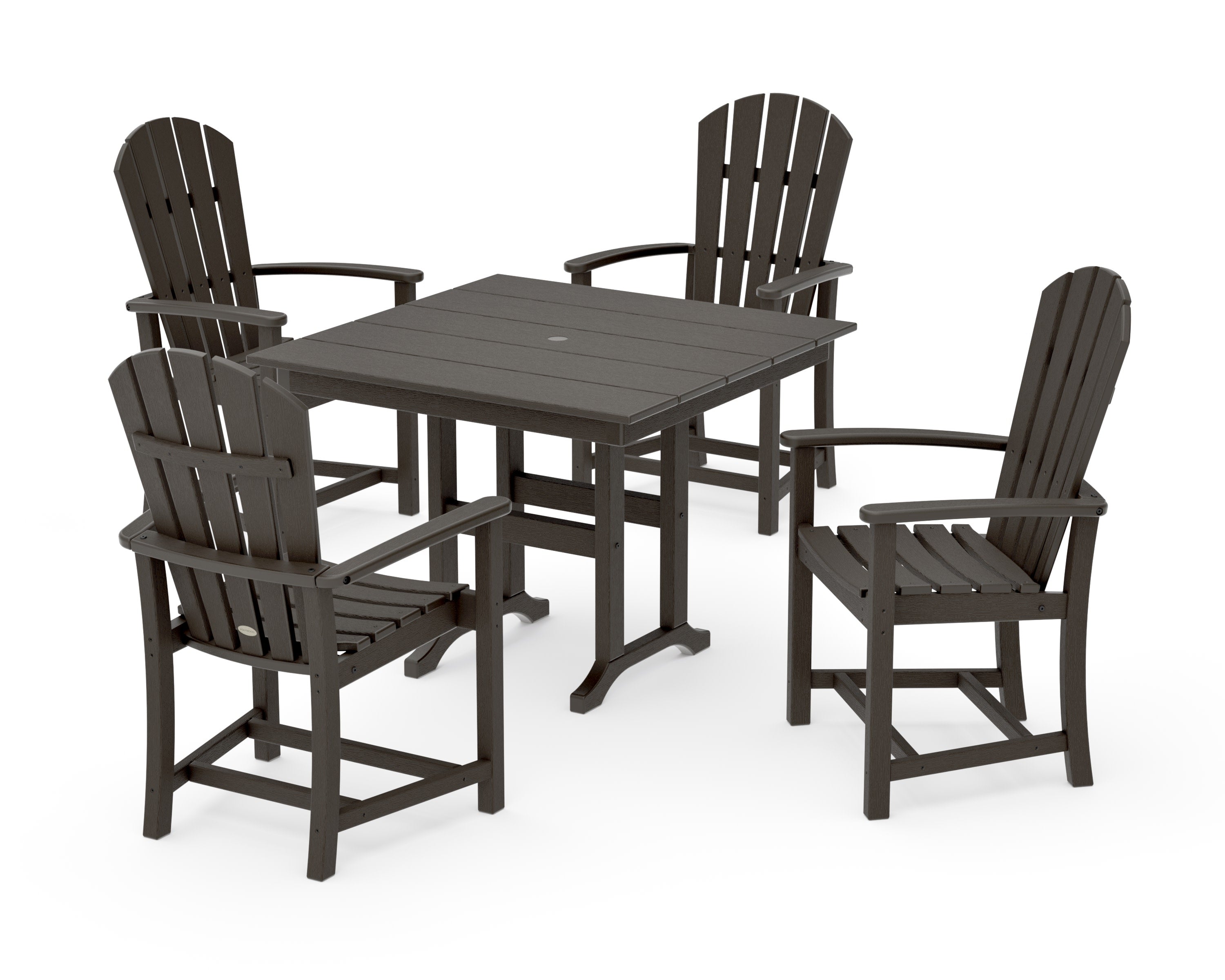 Palm Coast 5-Piece Farmhouse Dining Set in Vintage Coffee