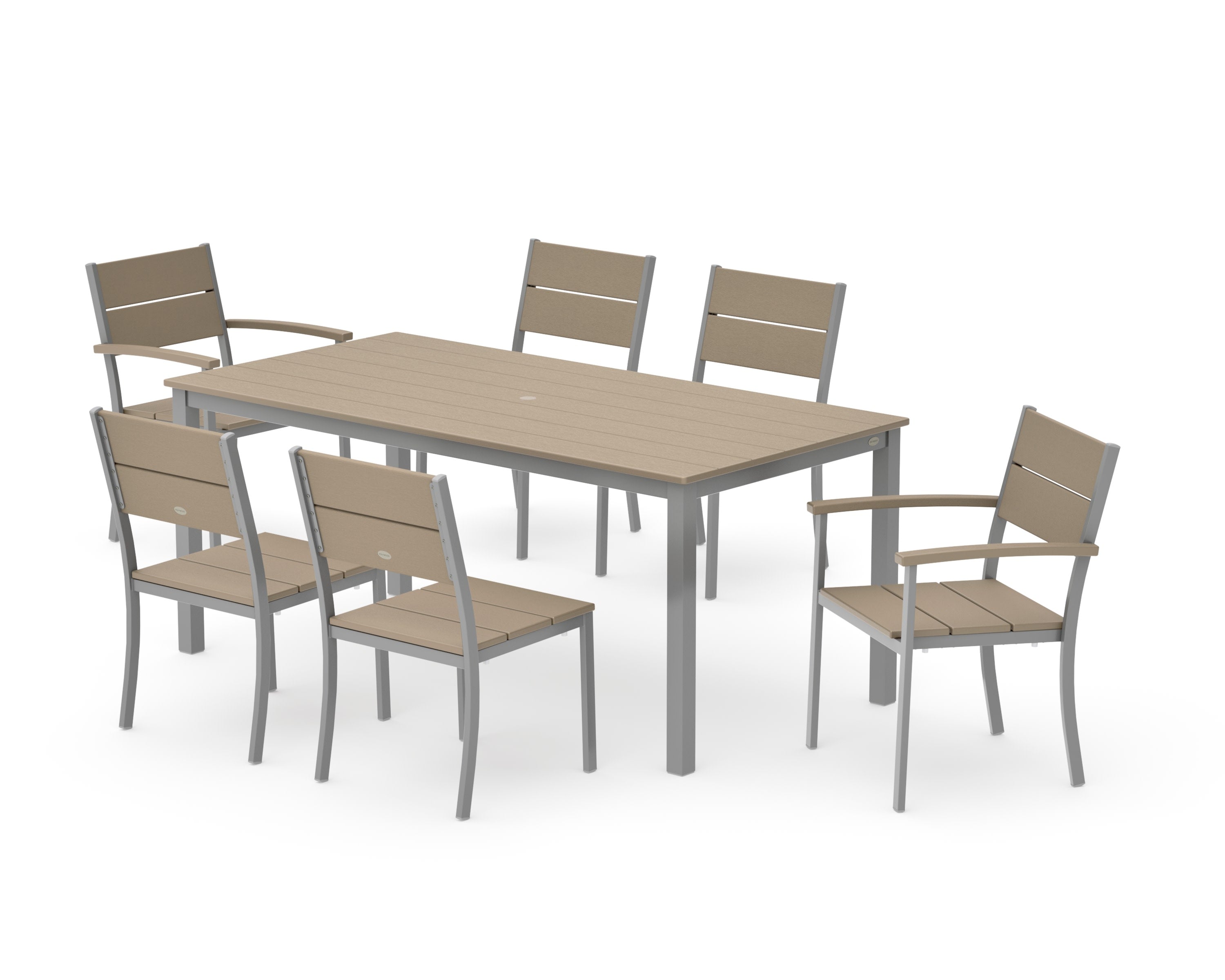 Main Street 7-Piece Dining Set in Silver / Vintage Sahara