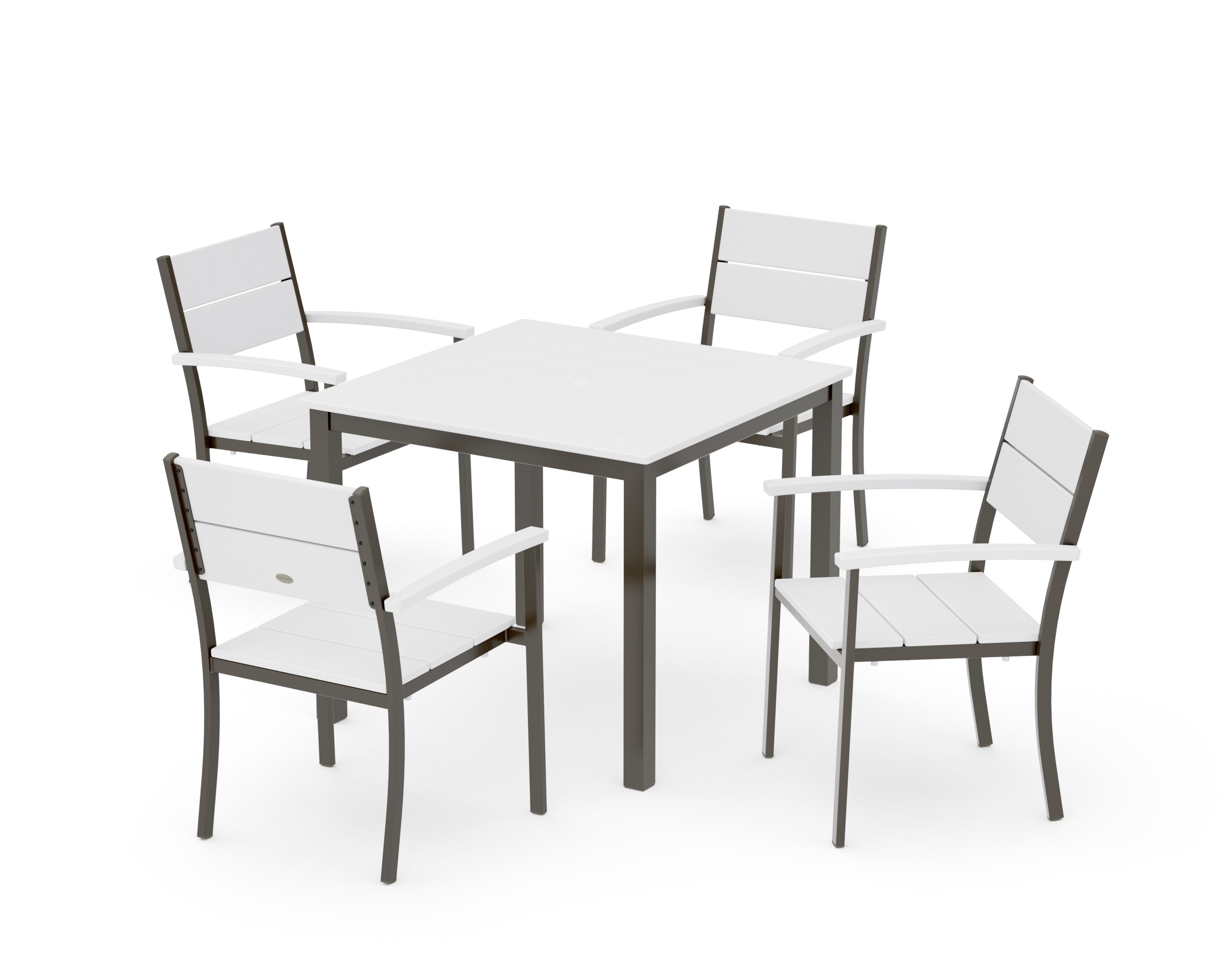 Main Street 5-Piece Dining Set in Bronze / White