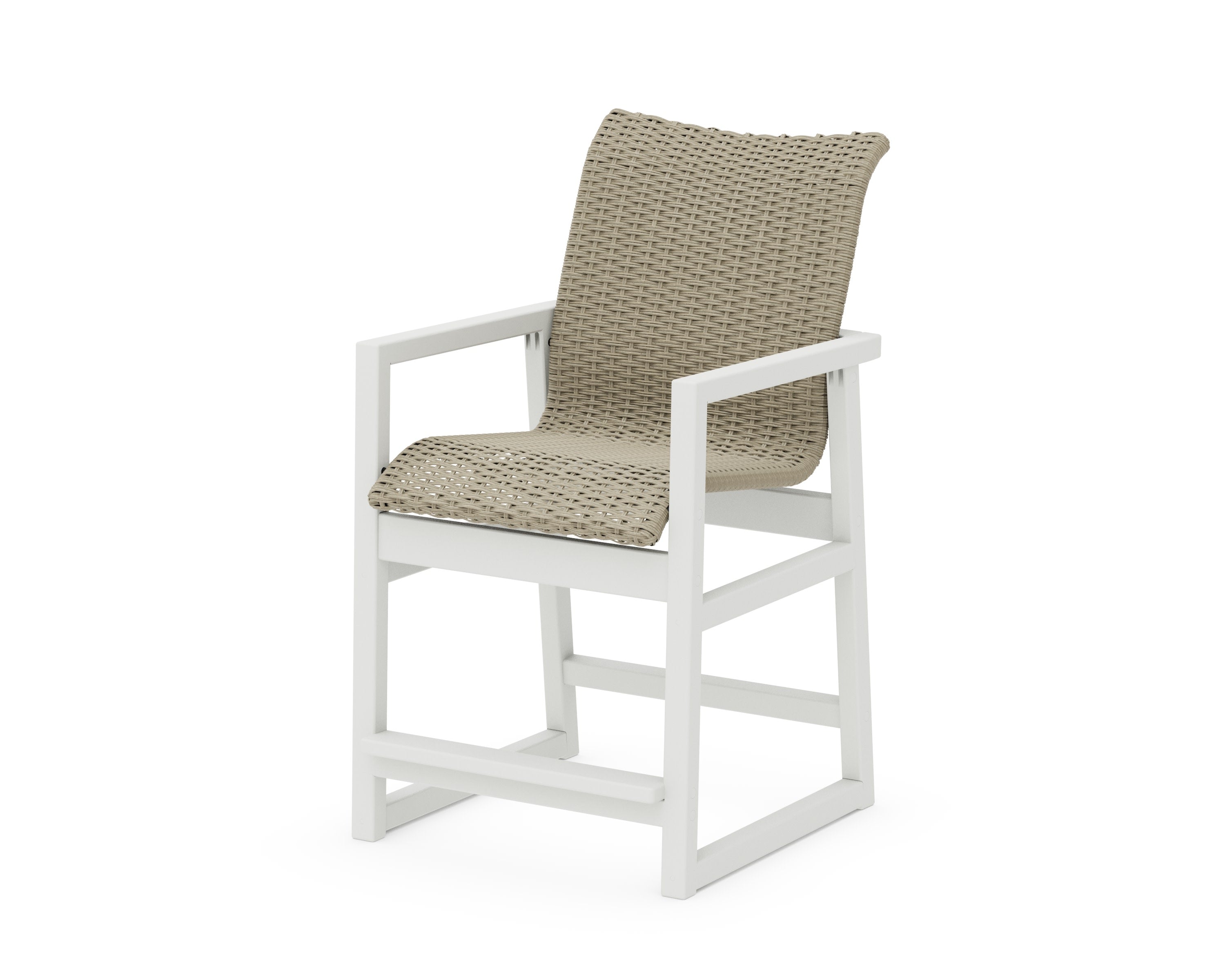 EDGE Woven Counter Arm Chair in White / Dune Grass