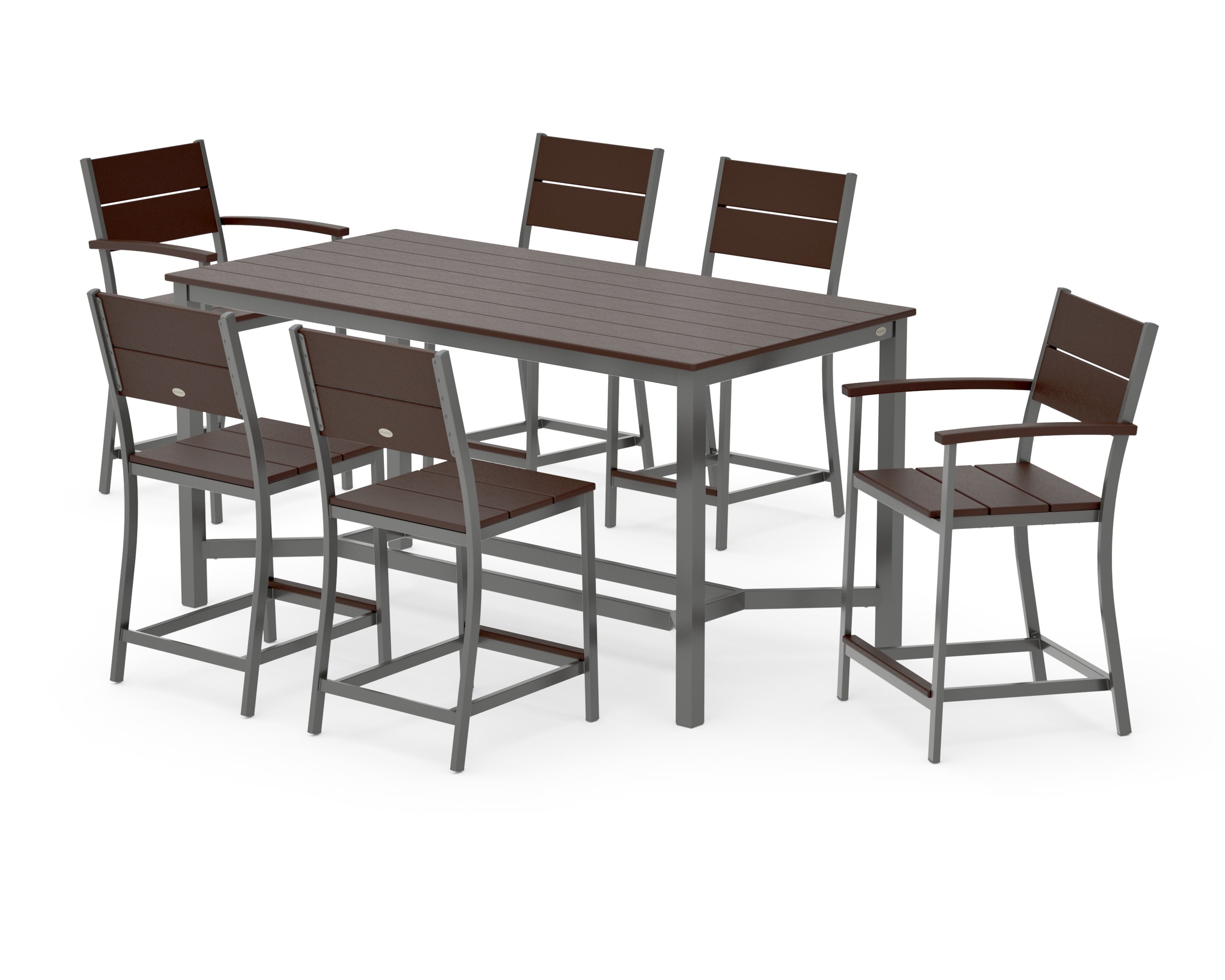 Main Street 7-Piece Counter Set in Charcoal / Mahogany