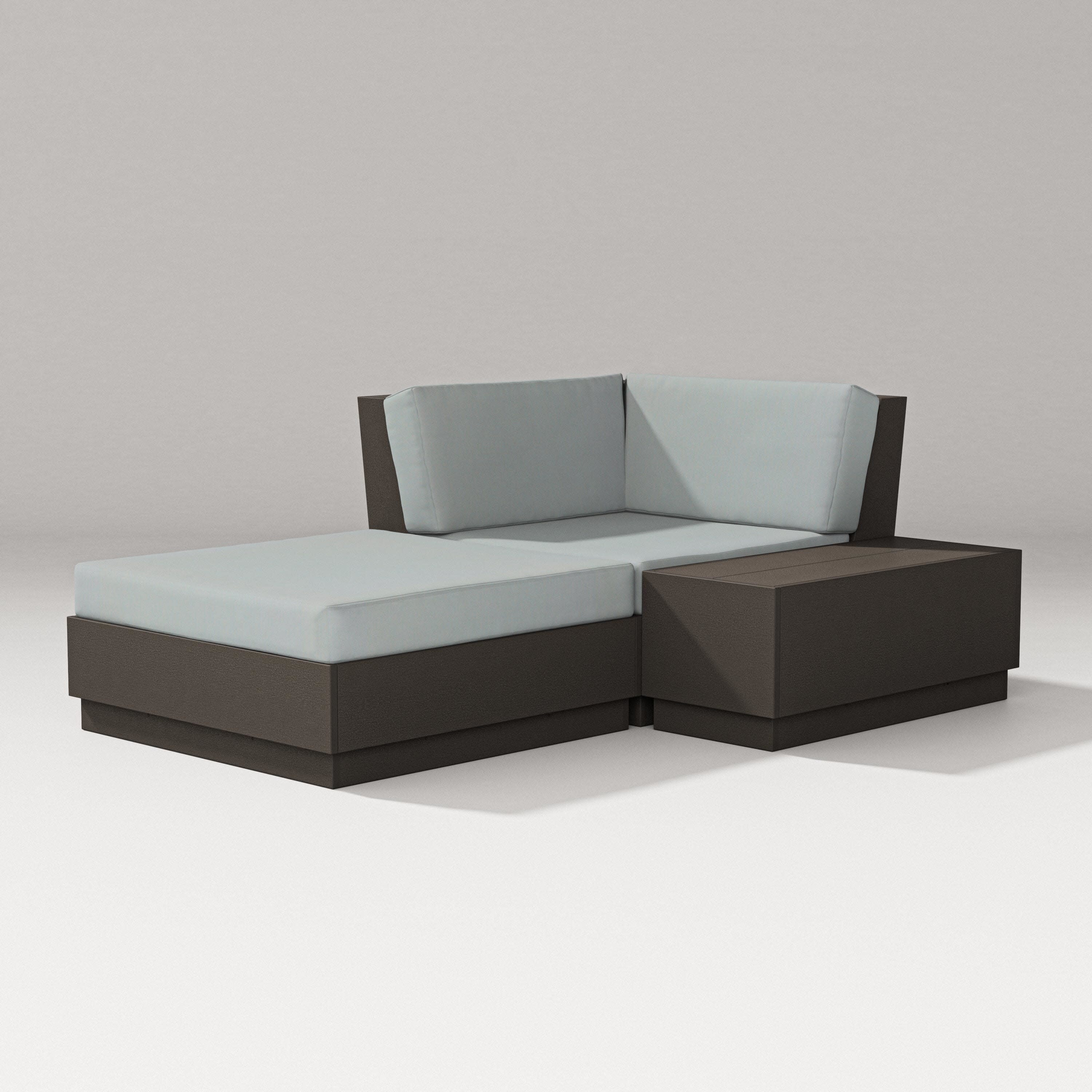 Elevate Corner Chaise in Vintage Coffee / Spa