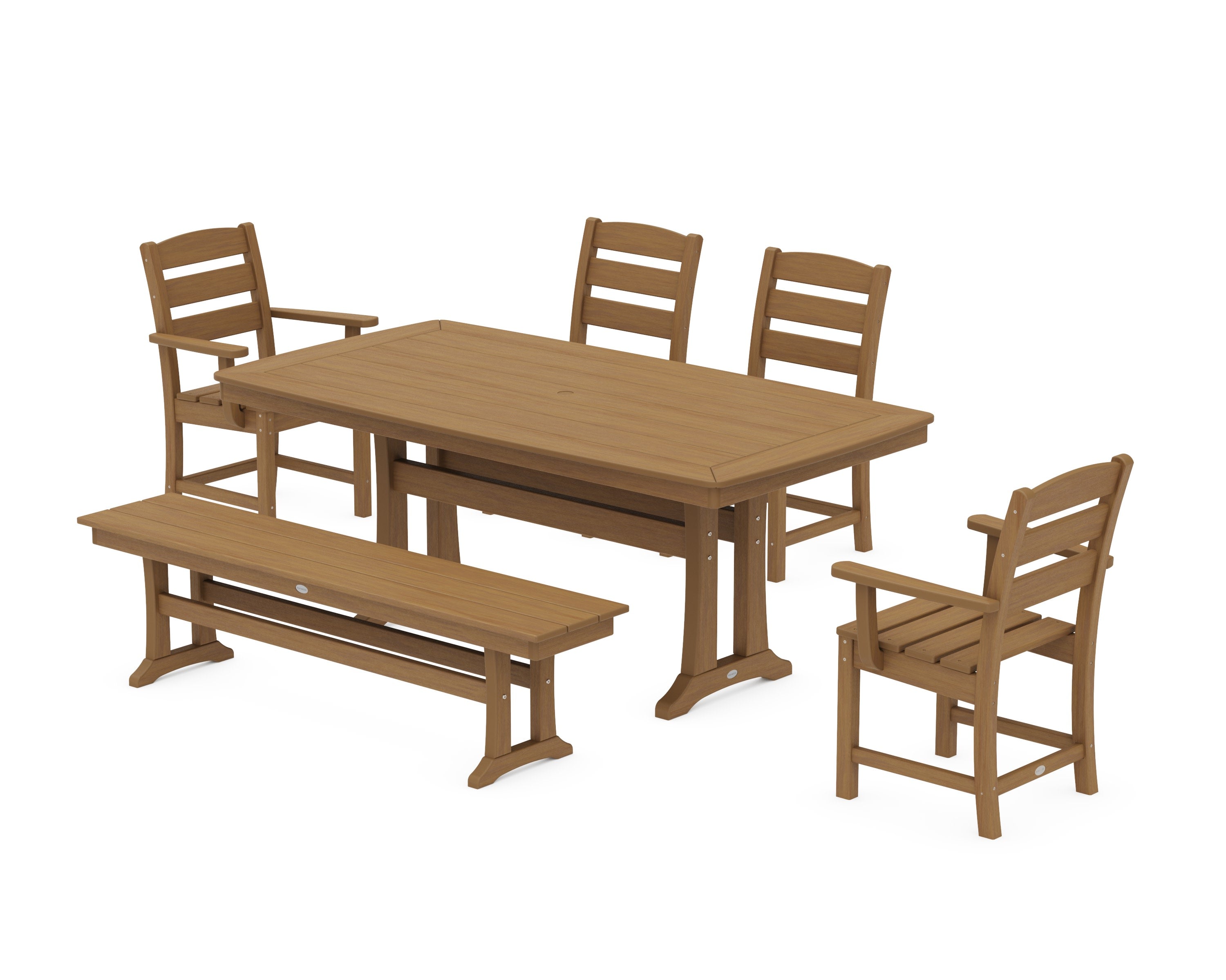 Lakeside 6-Piece Dining Set with Trestle Legs in Natural