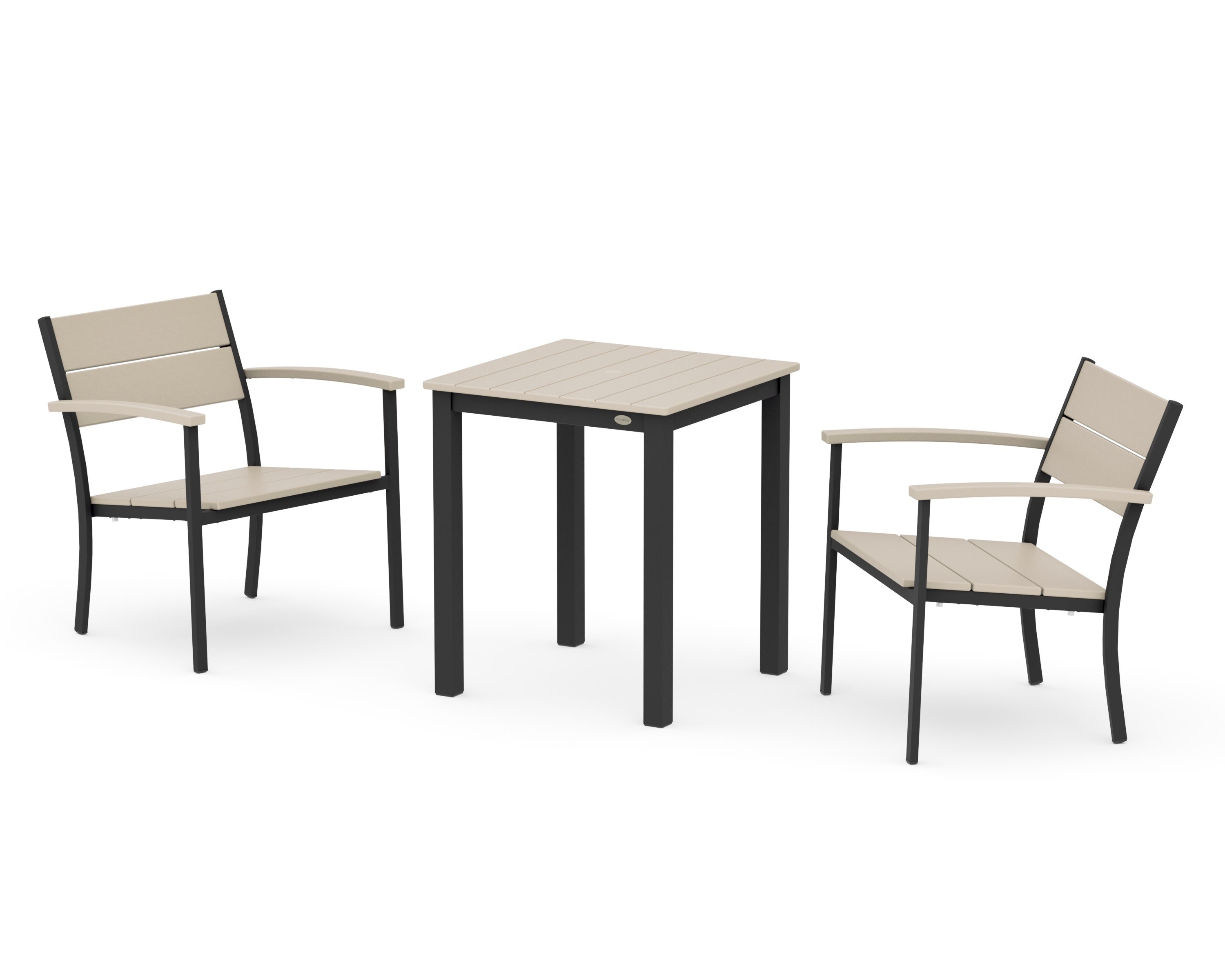 Main Street 3-Piece Square Dining Set in Black / Sand