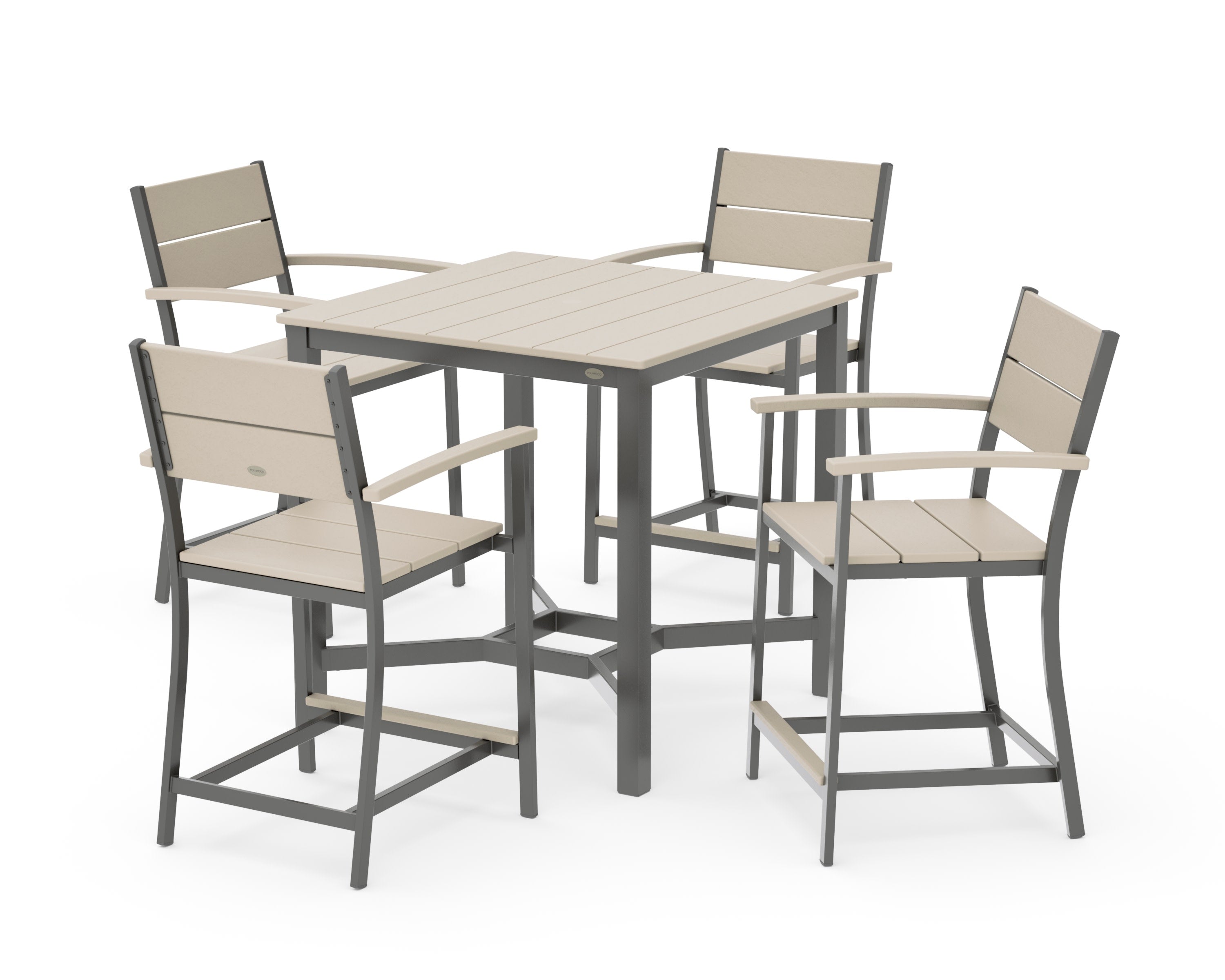 Main Street 5-Piece Counter Set in Charcoal / Sand