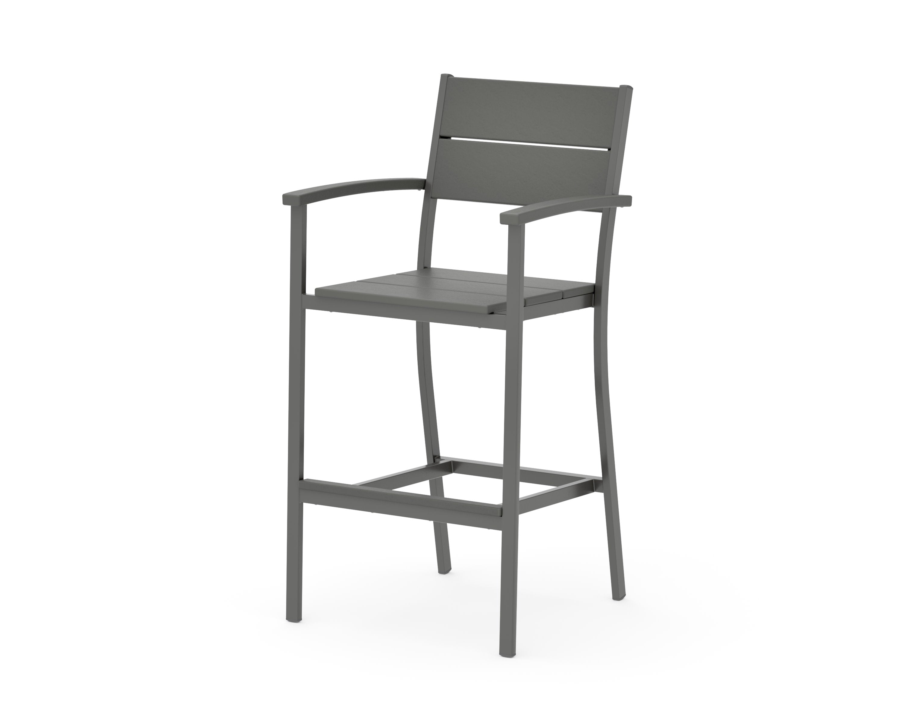 Main Street Bar Arm Chair in Charcoal / Slate Grey
