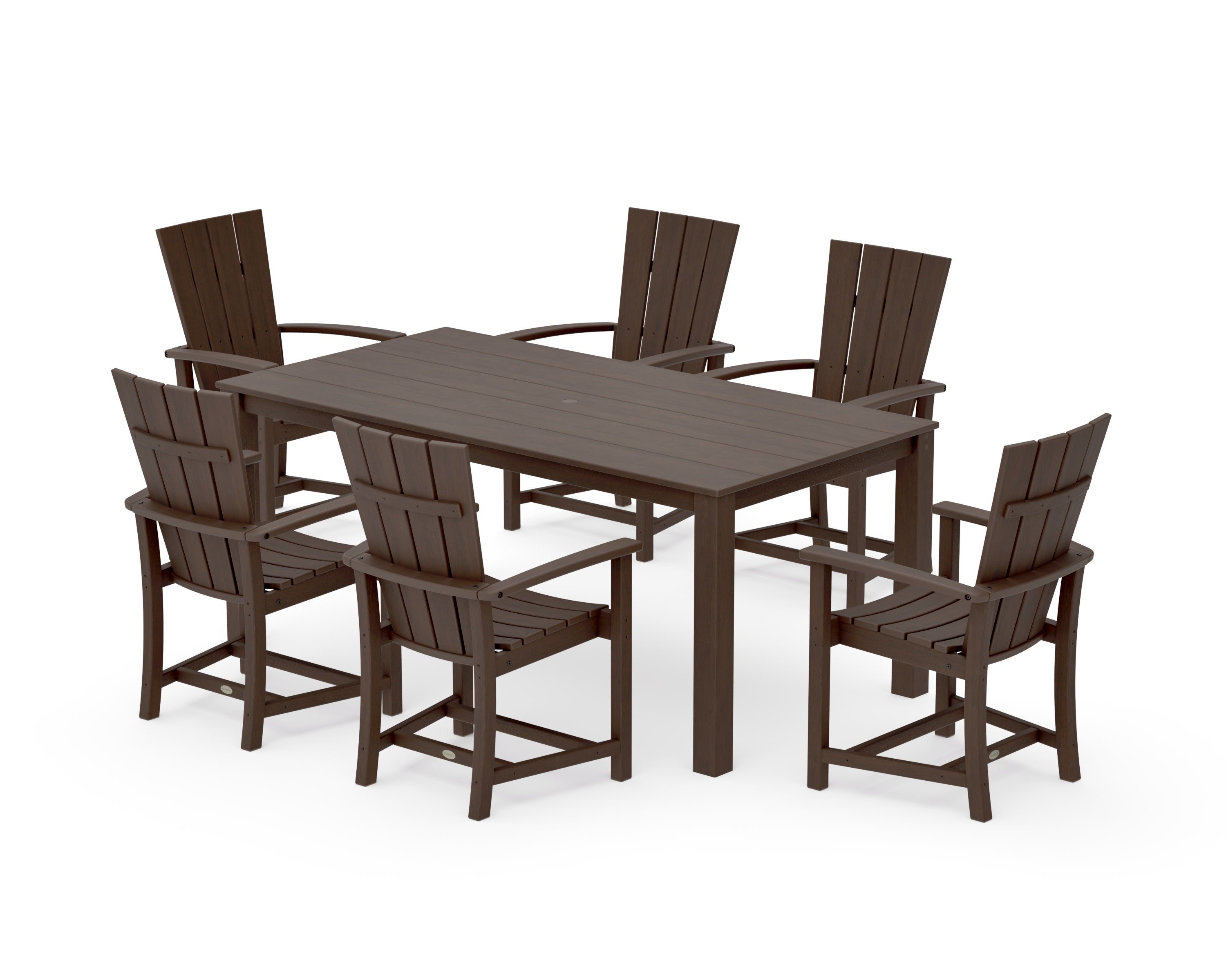 Quattro 7-Piece Parsons Dining Set in Kona