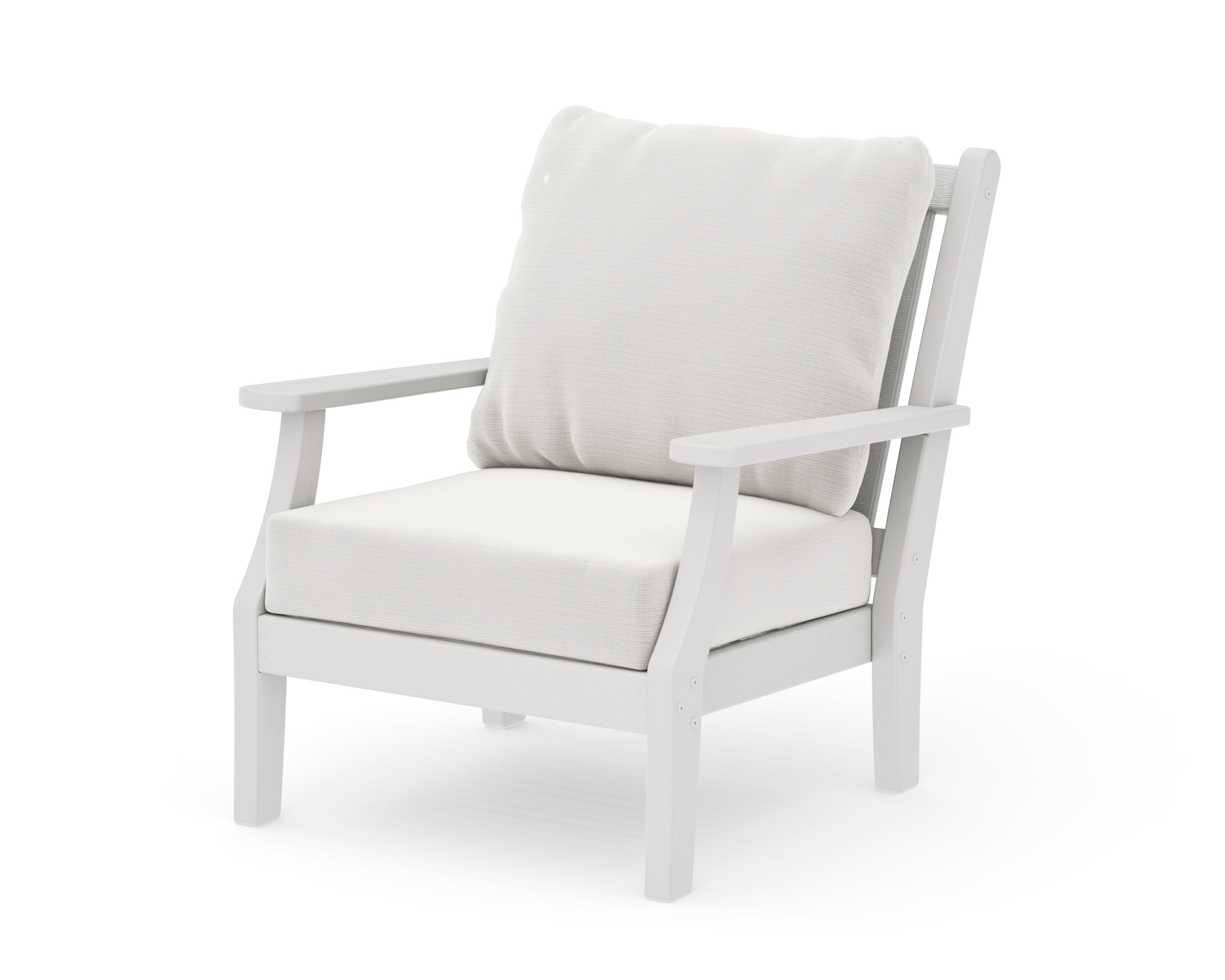 Wovendale Deep Seating Chair in Vintage White / Natural Linen