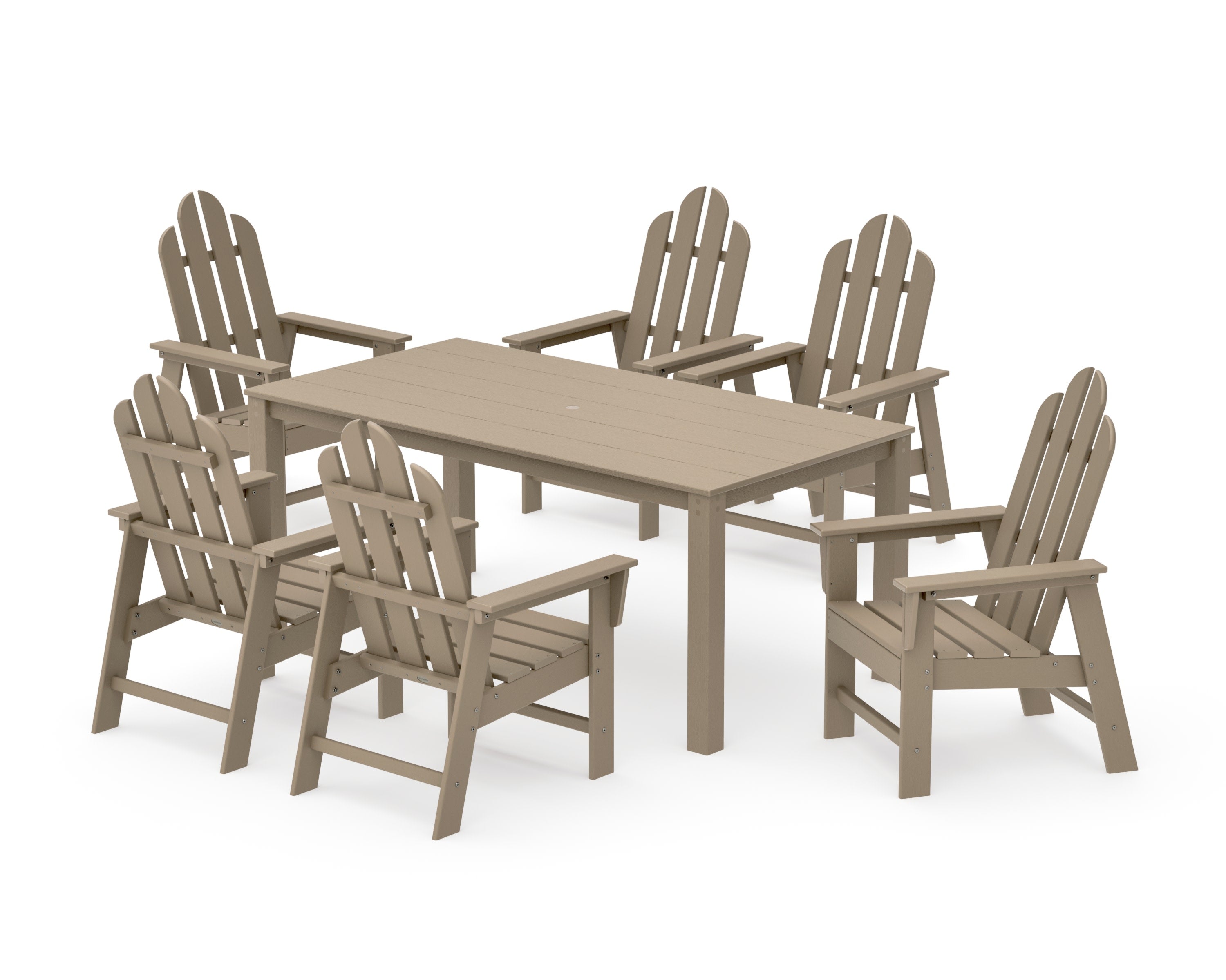 Long Island 7-Piece Parsons Dining Set in Vintage Sahara