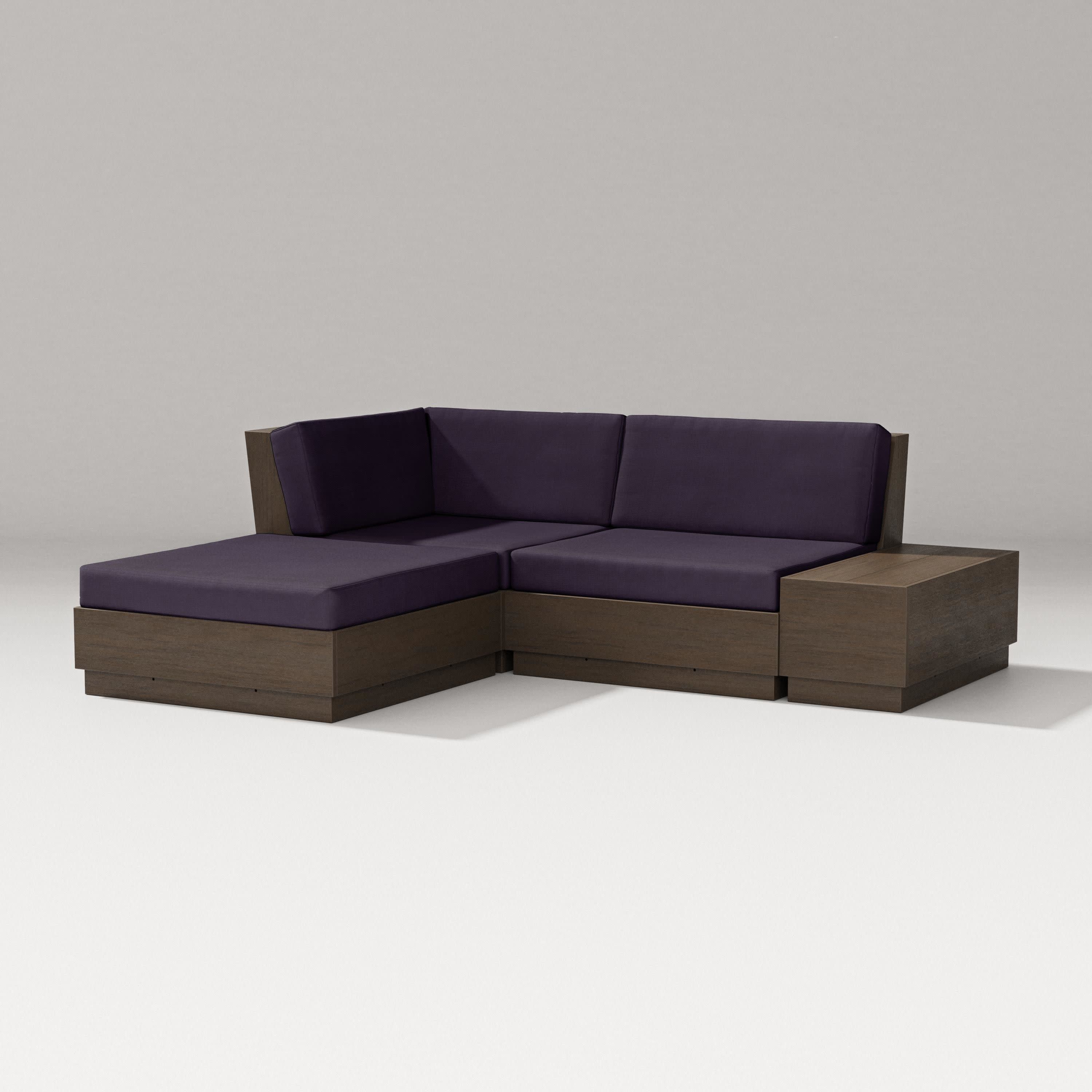 Elevate Loveseat Sectional with Chaise in Kona / Navy Linen