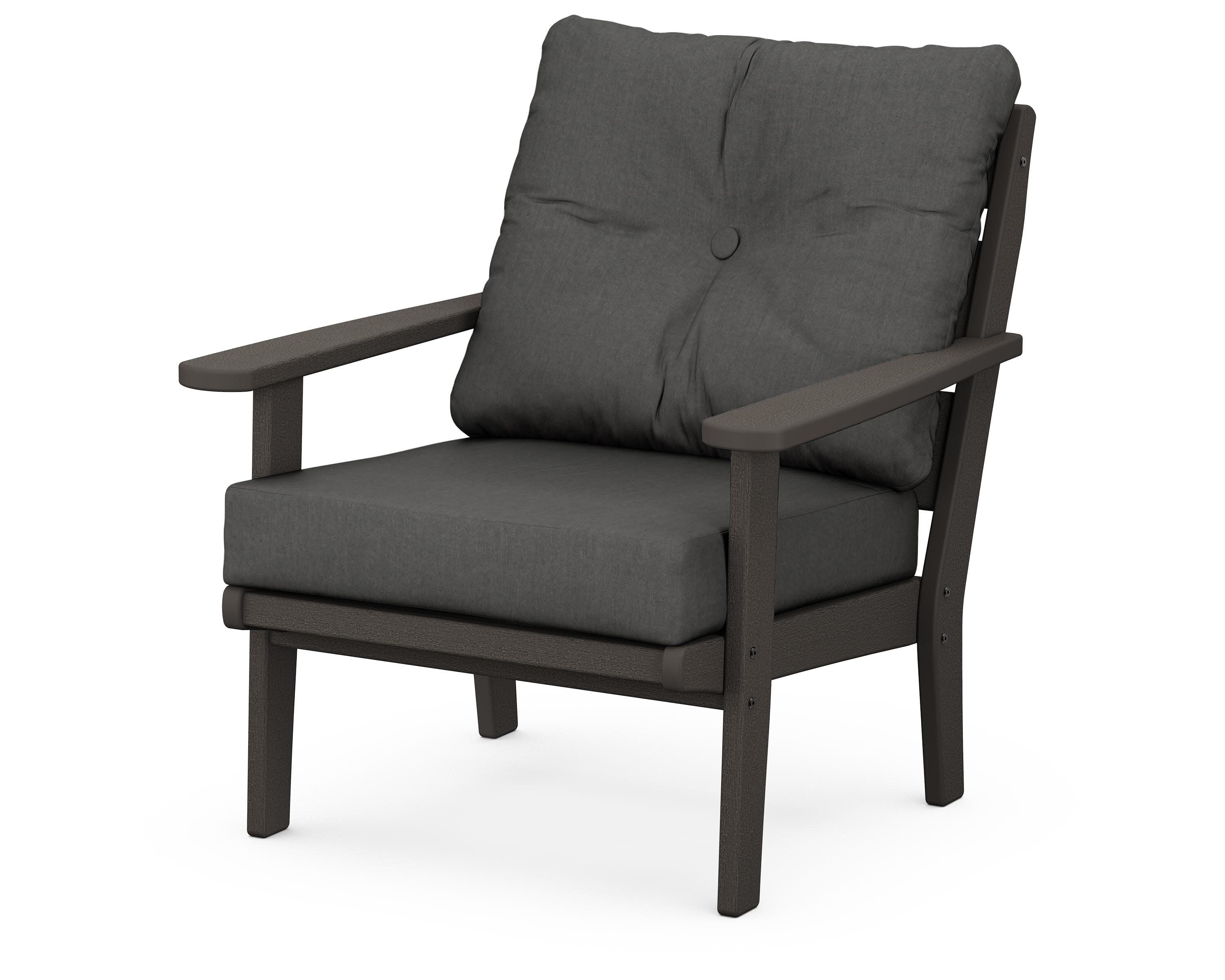 Lakeside Deep Seating Chair in Vintage Coffee / Spectrum Carbon