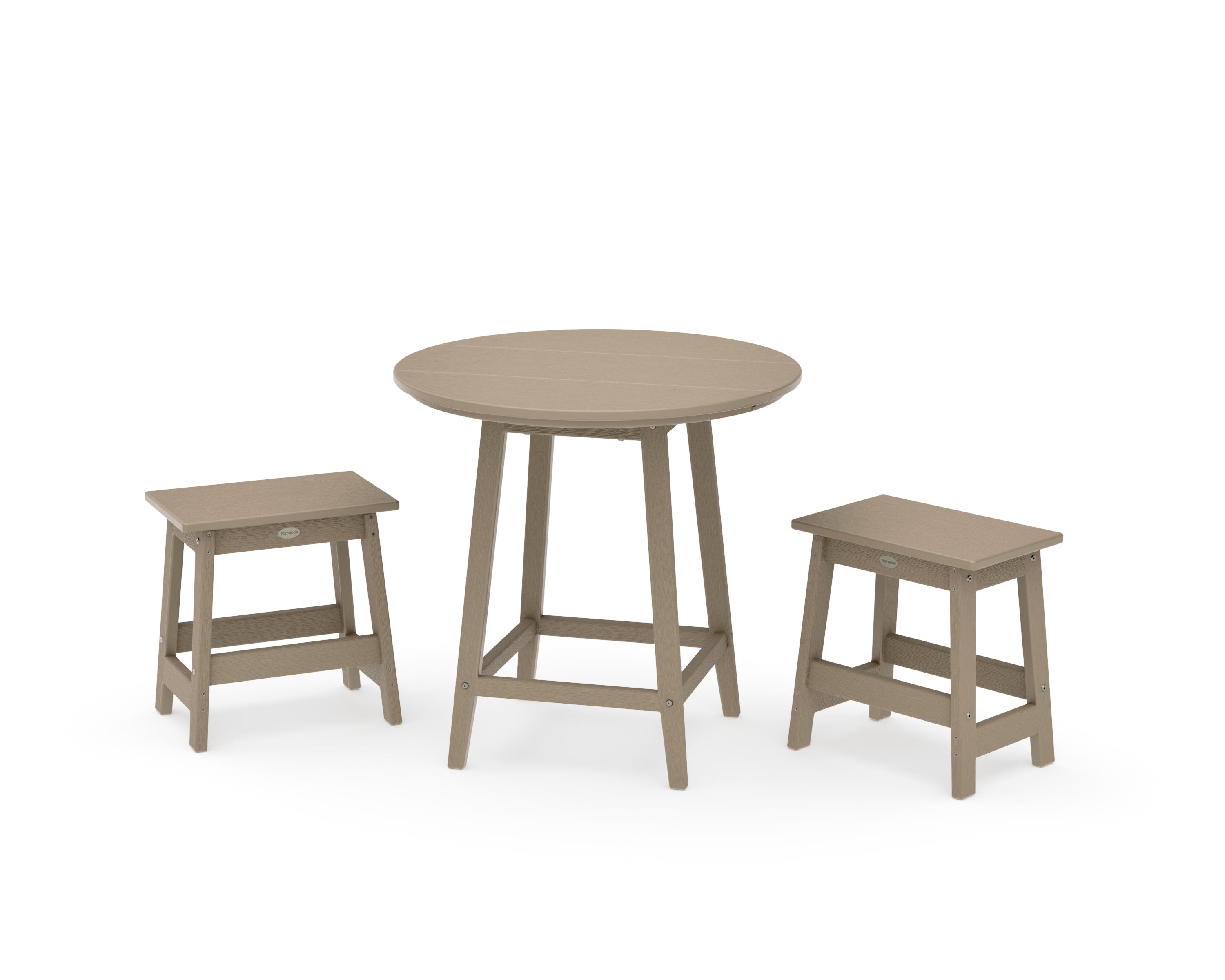 Modern Studio Stool 3-Piece Round Bistro Set in Vintage Sahara