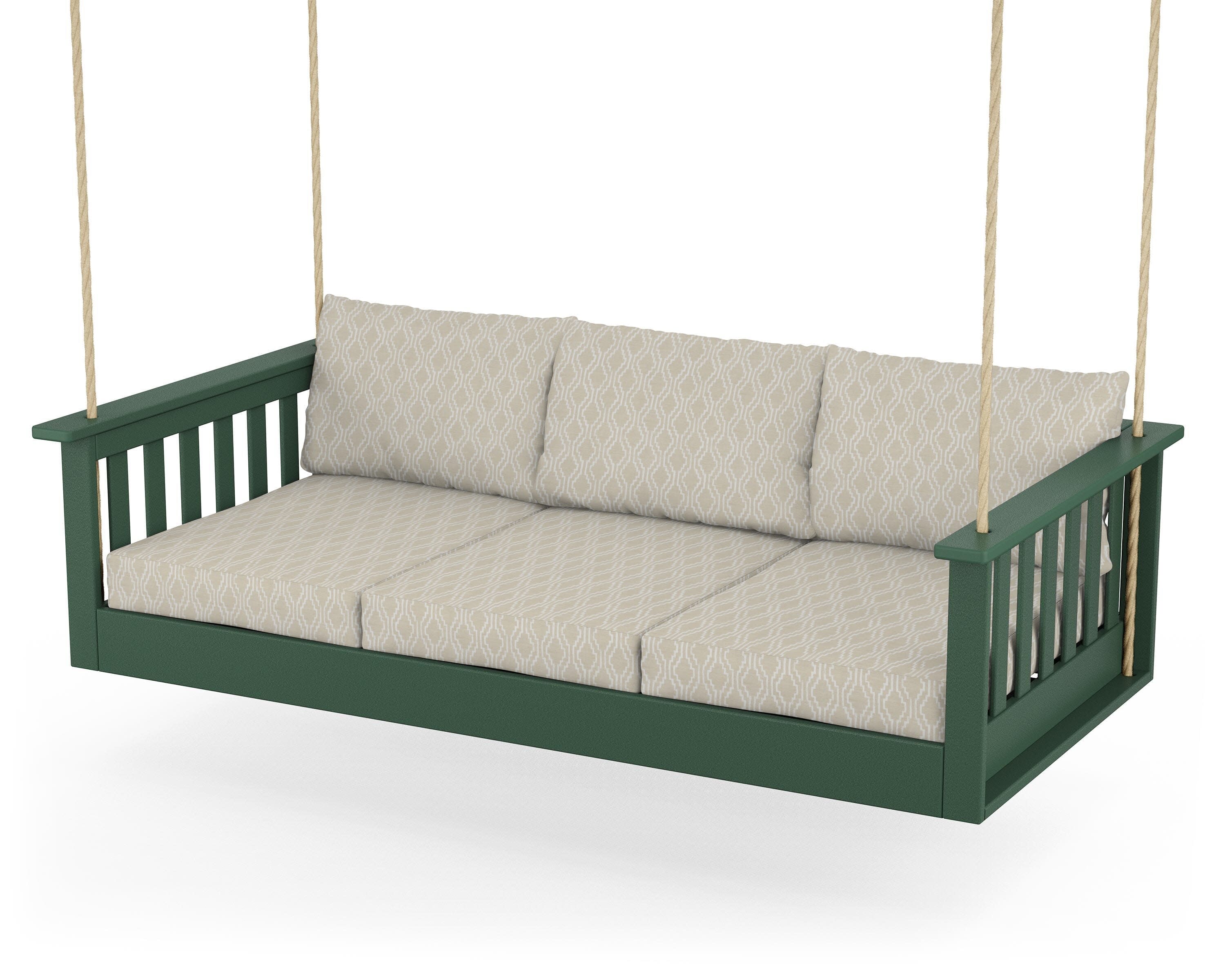 Vineyard Daybed Swing in Green / Solve Linen