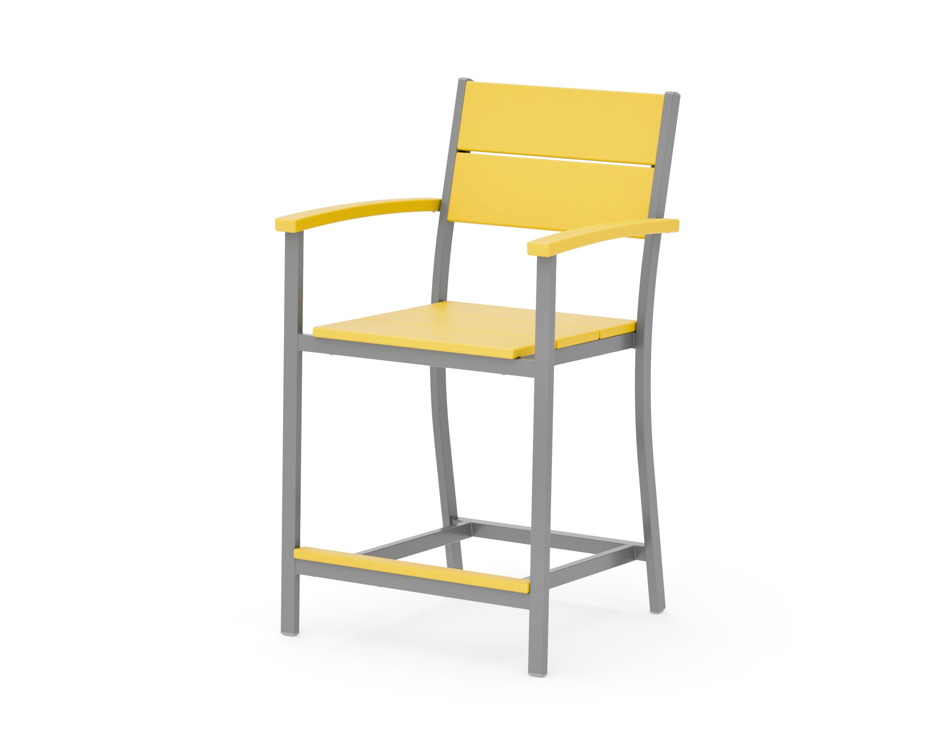 Main Street Counter Arm Chair in Silver / Lemon