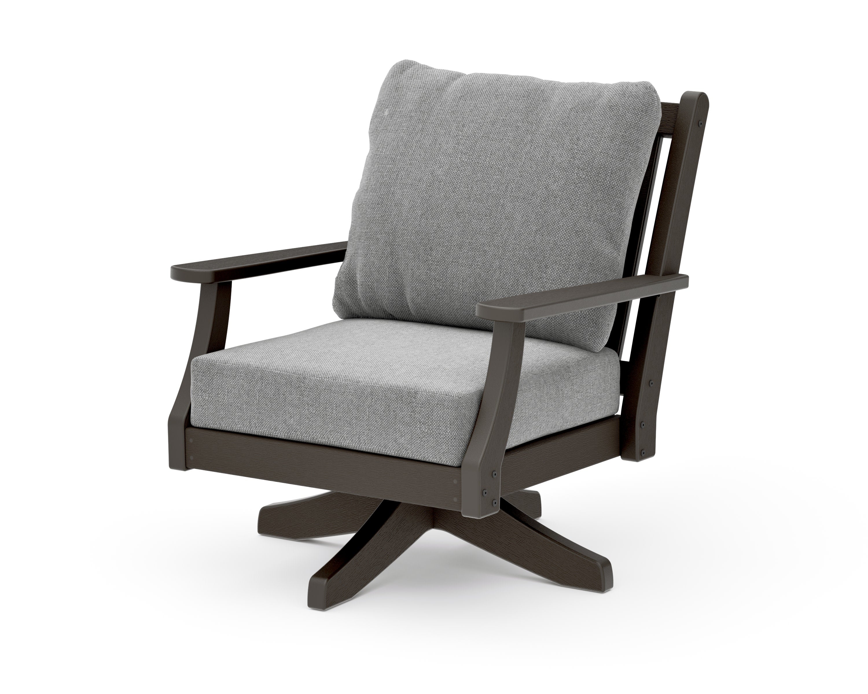 Wovendale Deep Seating Swivel Chair in Vintage Coffee / Grey Mist