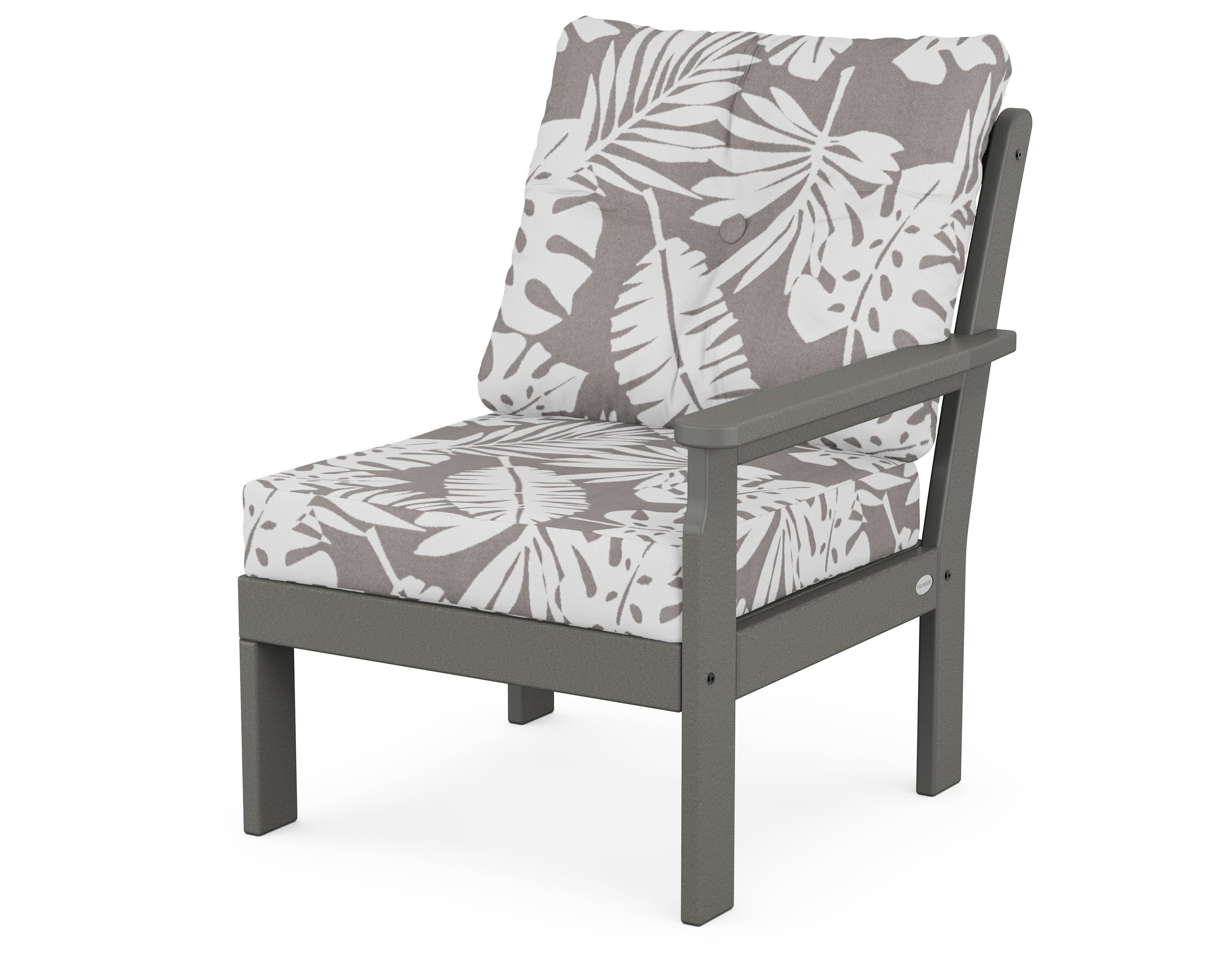 Vineyard Modular Right Arm Chair in Slate Grey / Leaf Grey Mist
