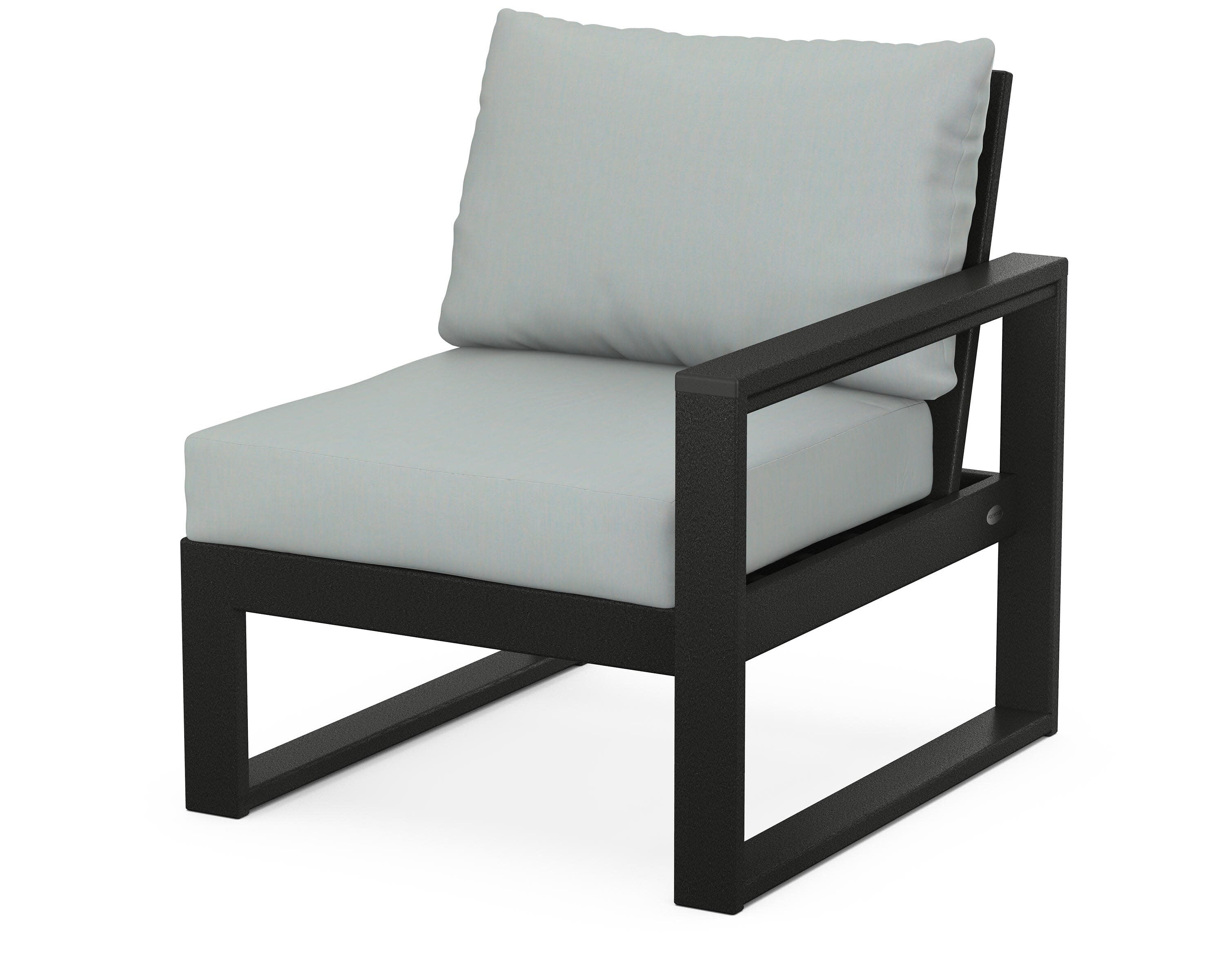 EDGE Modular Right Arm Chair in Black / Spa