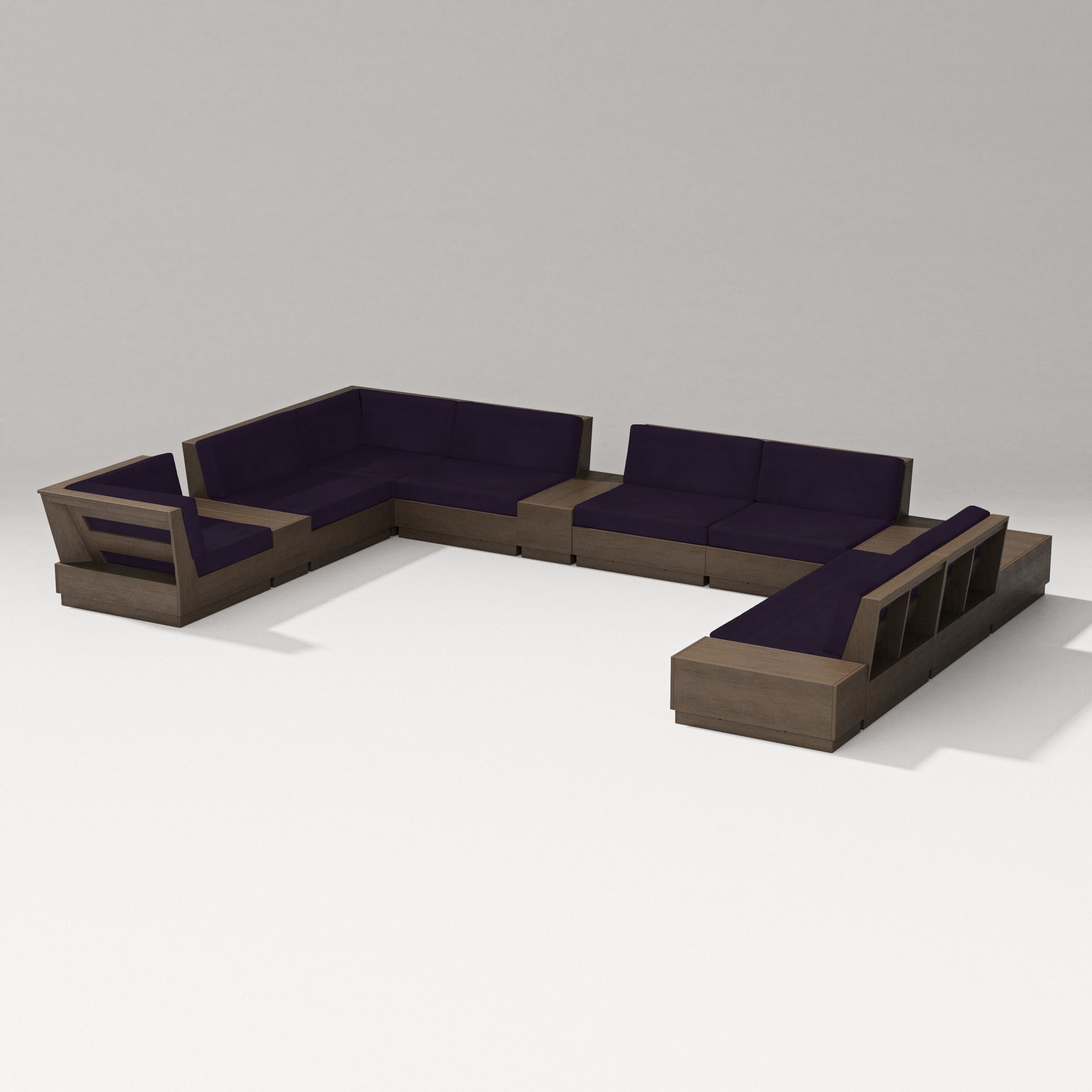 Elevate 12-Piece Conversation Sectional Set in Kona / Navy Linen