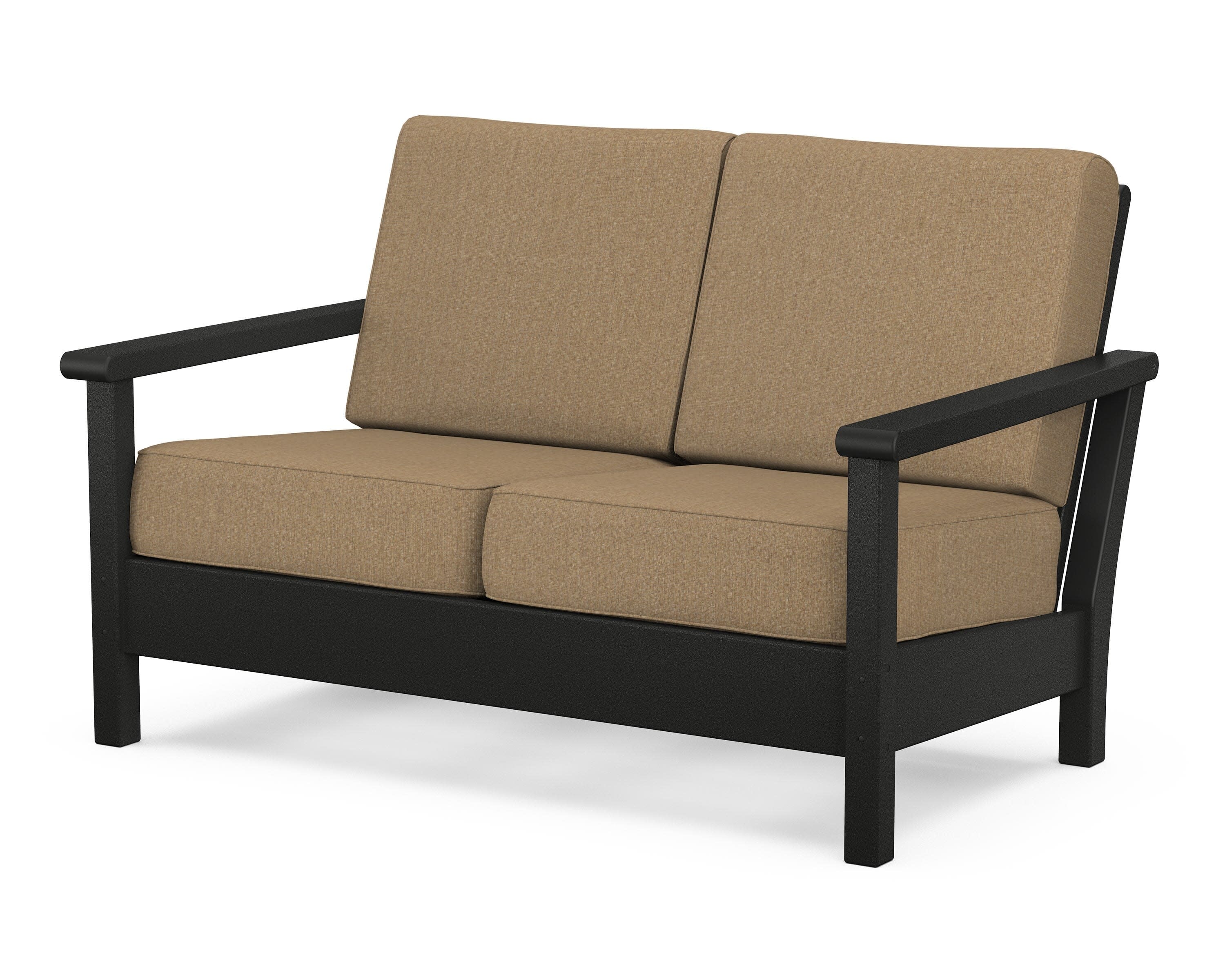 Harbour Deep Seating Loveseat in Black / Sesame