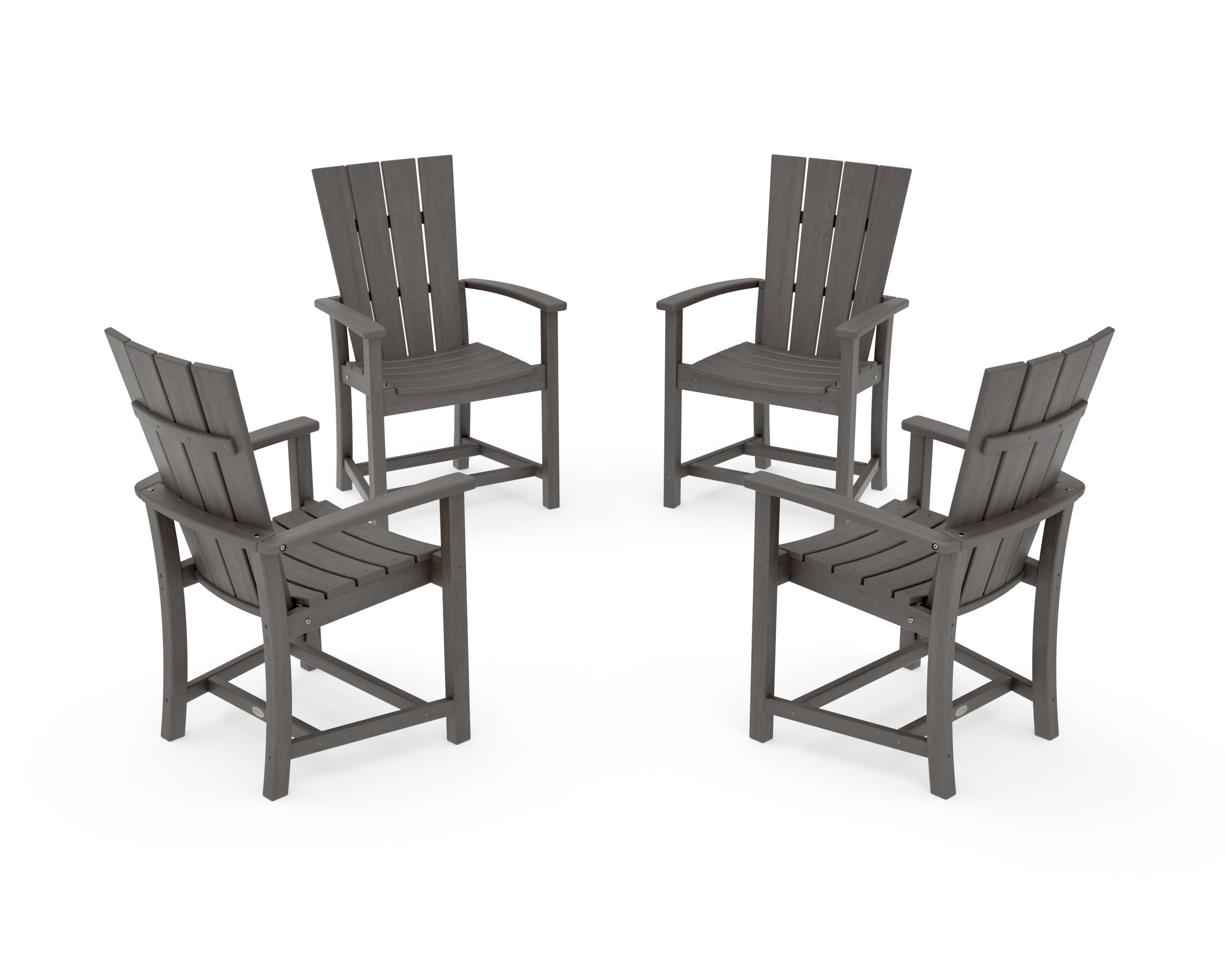 Quattro 4-Piece Upright Adirondack Conversation Set in Driftwood