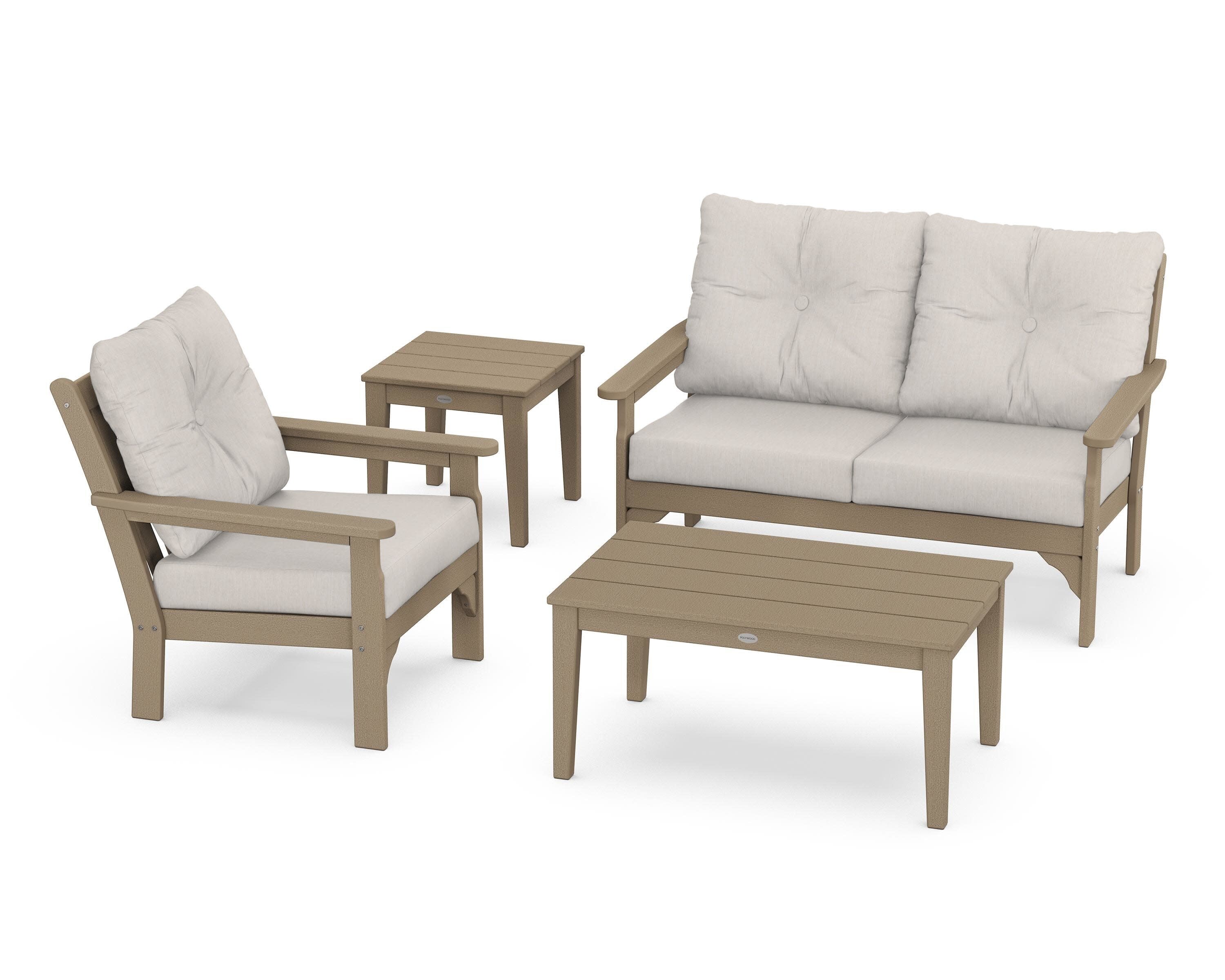 Vineyard 4-Piece Deep Seating Set in Vintage Sahara / Cast Ash