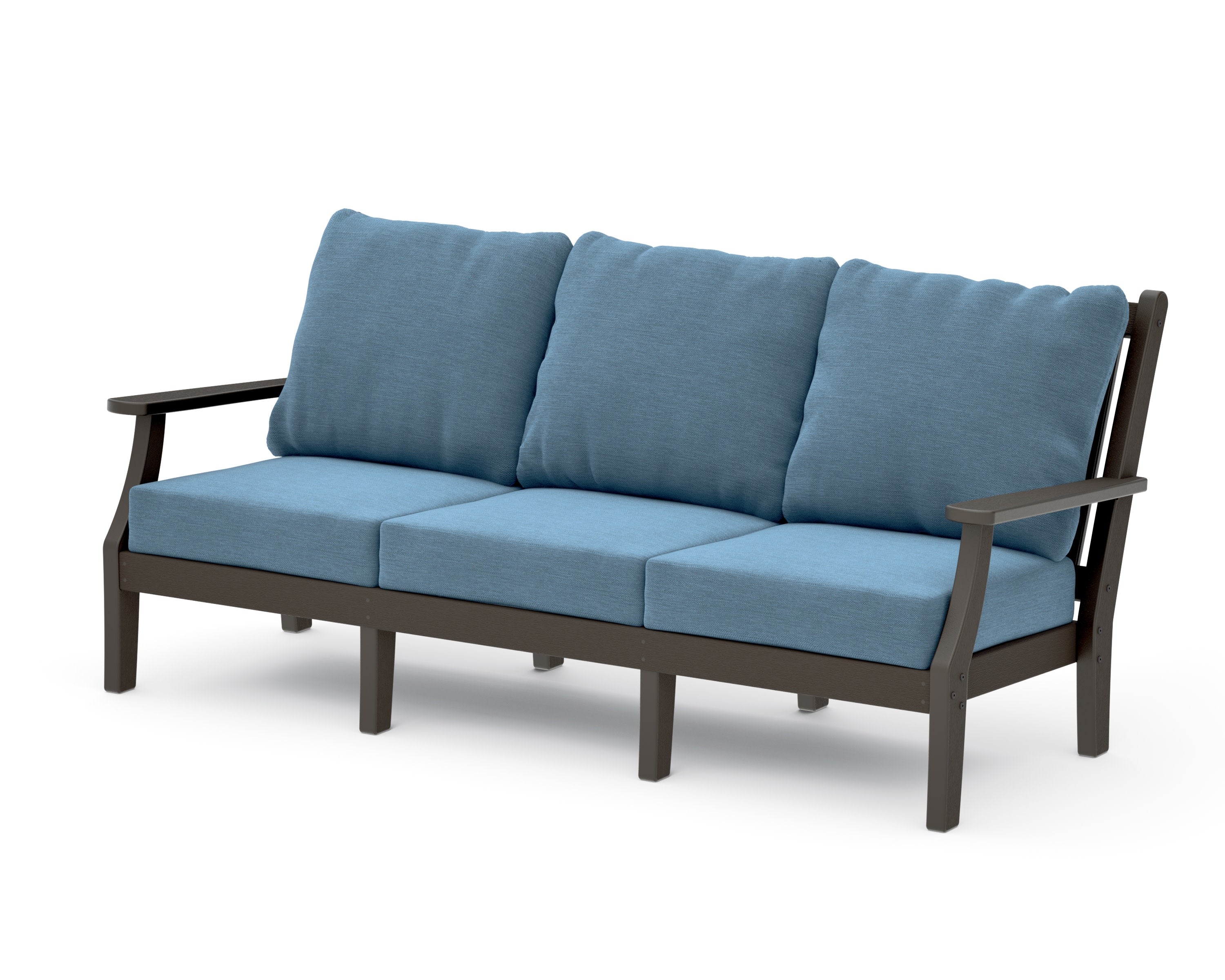 Wovendale Deep Seating Sofa in Vintage Coffee / Sky Blue