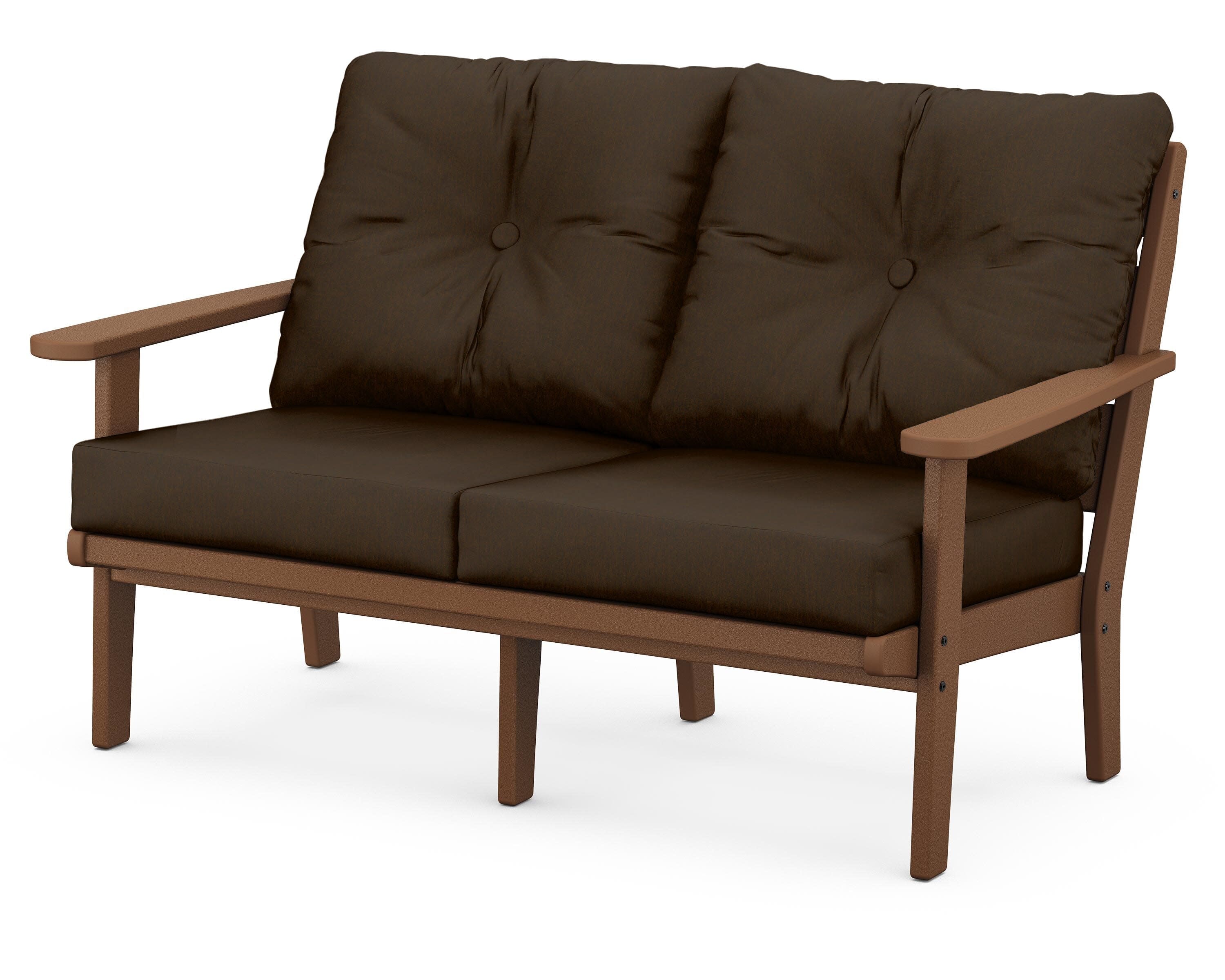 Lakeside Deep Seating Loveseat in Teak / Canvas Java