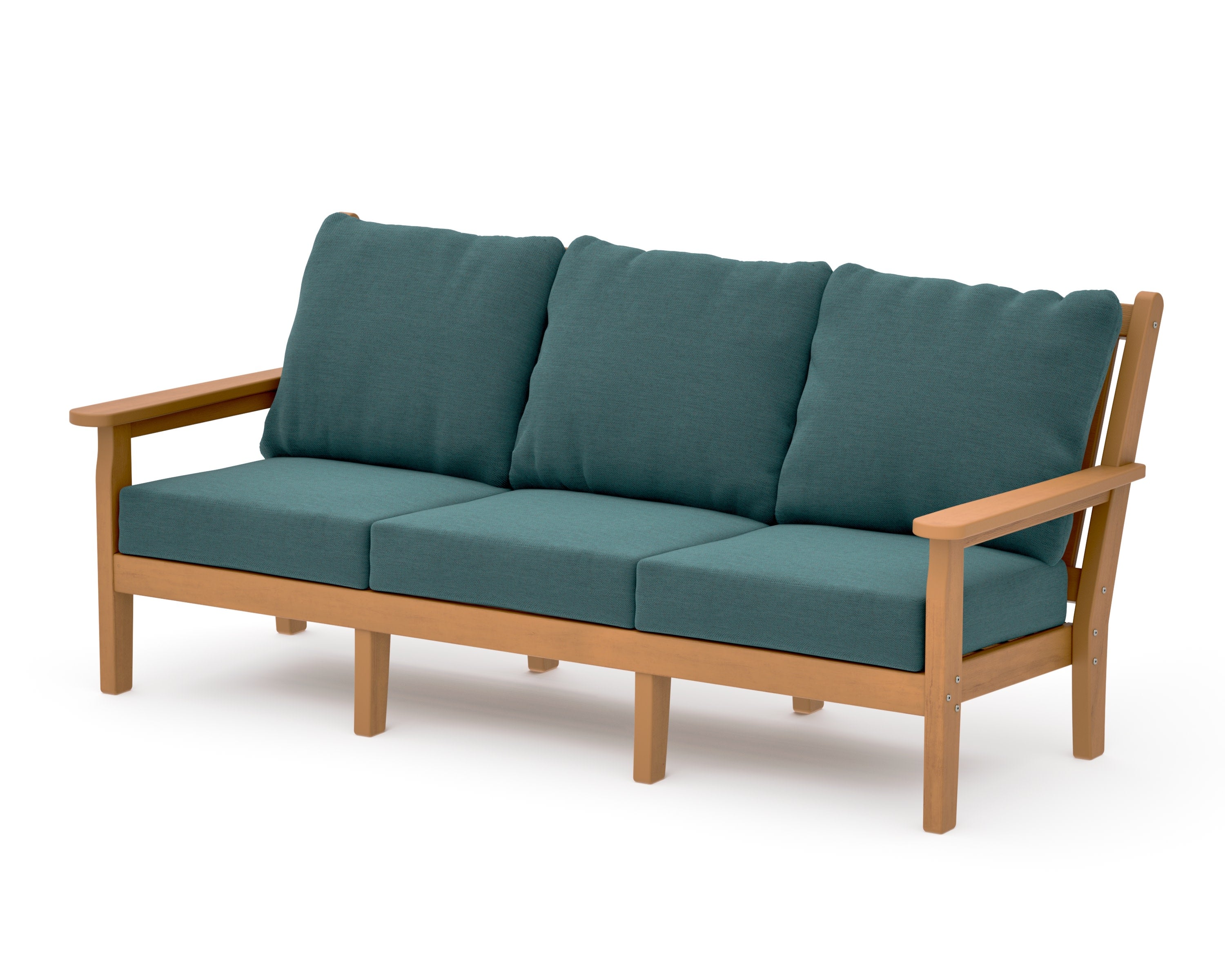 Chippendale Deep Seating Sofa in Natural / Ocean Teal