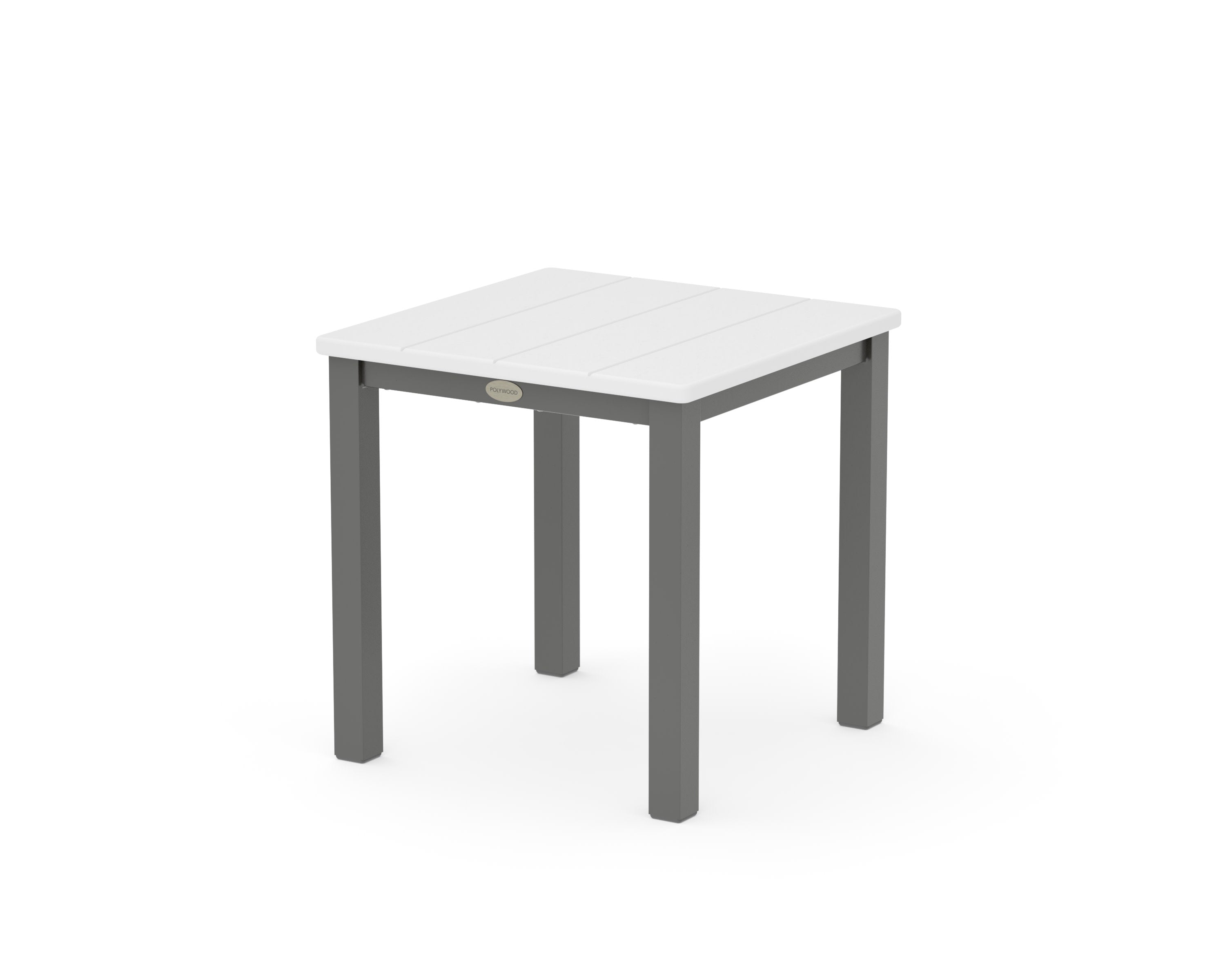 Main Street 18" Side Table in Charcoal / White