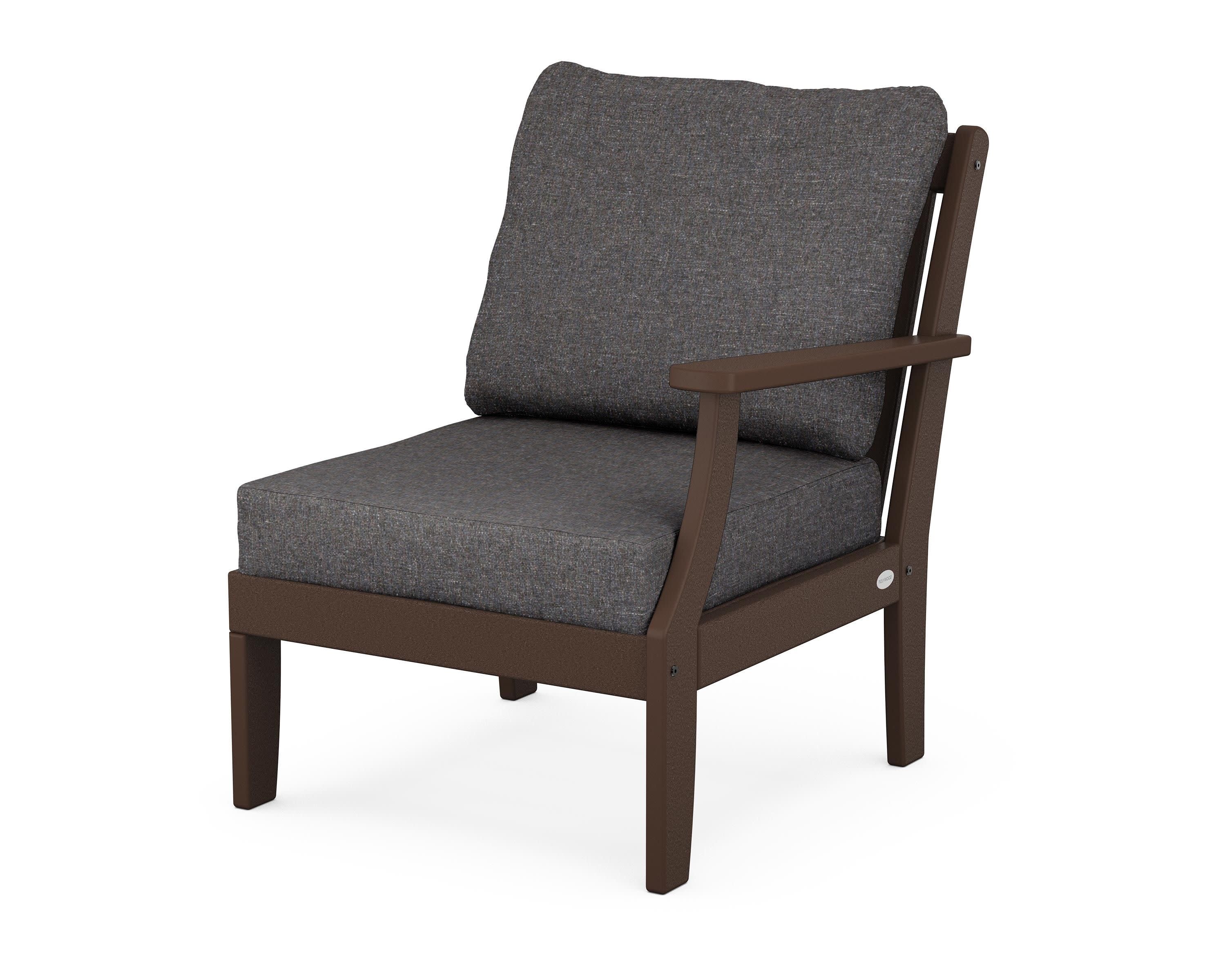 Braxton Modular Right Arm Chair in Mahogany / Ash Charcoal