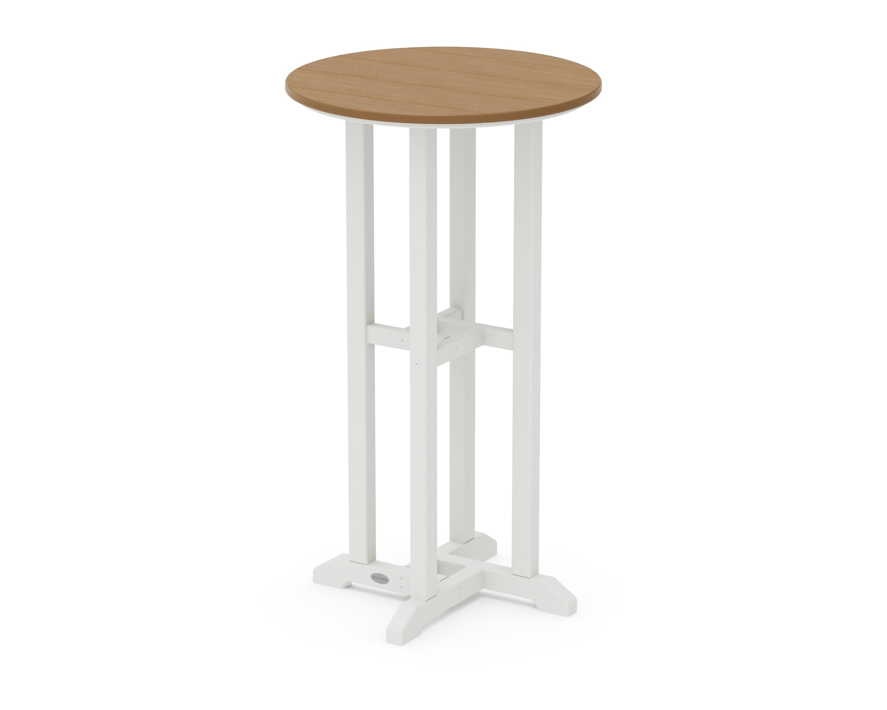 Contempo 24" Round Bar Table in White / Natural