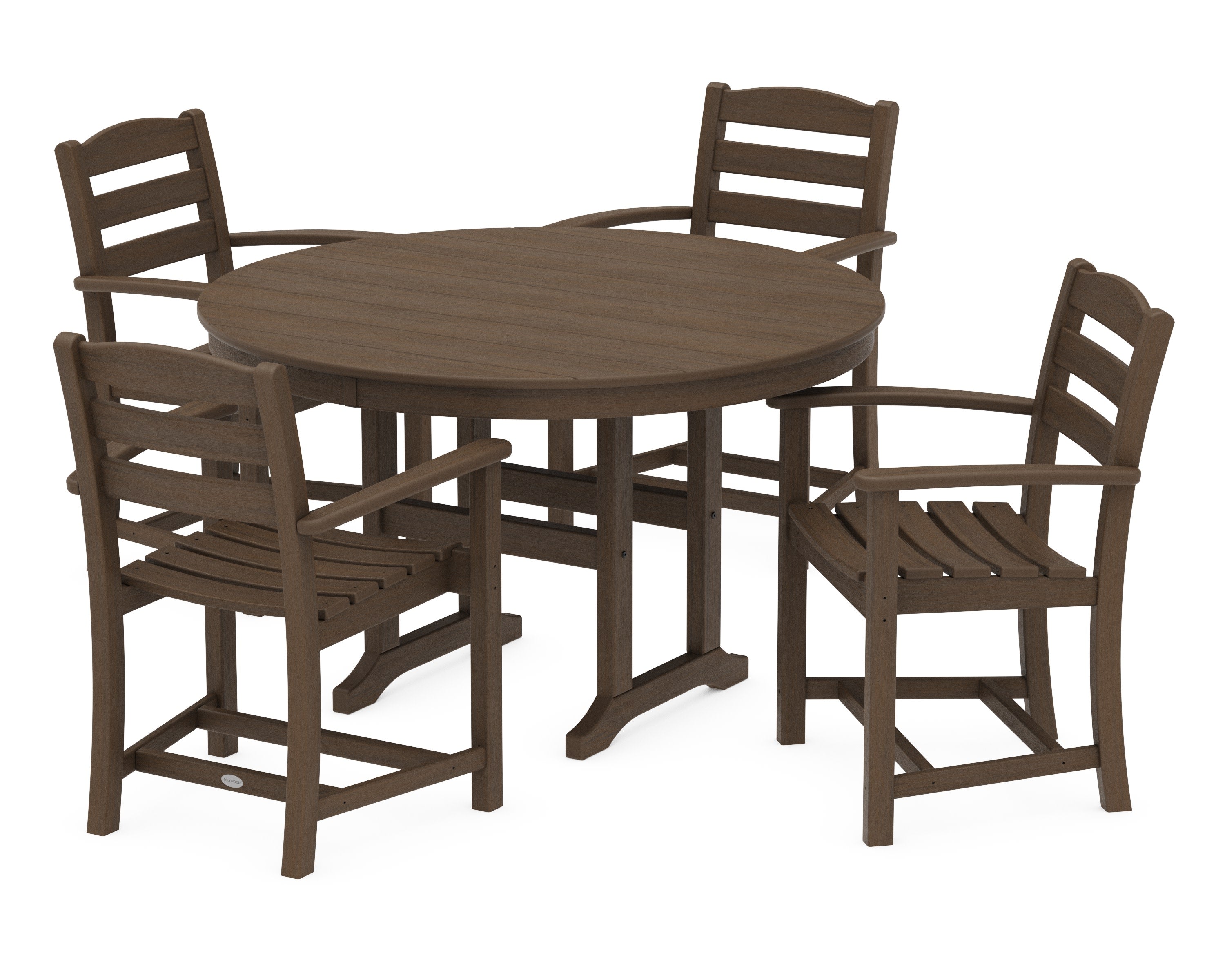 La Casa Caf 5-Piece Round Farmhouse Dining Set in Kona
