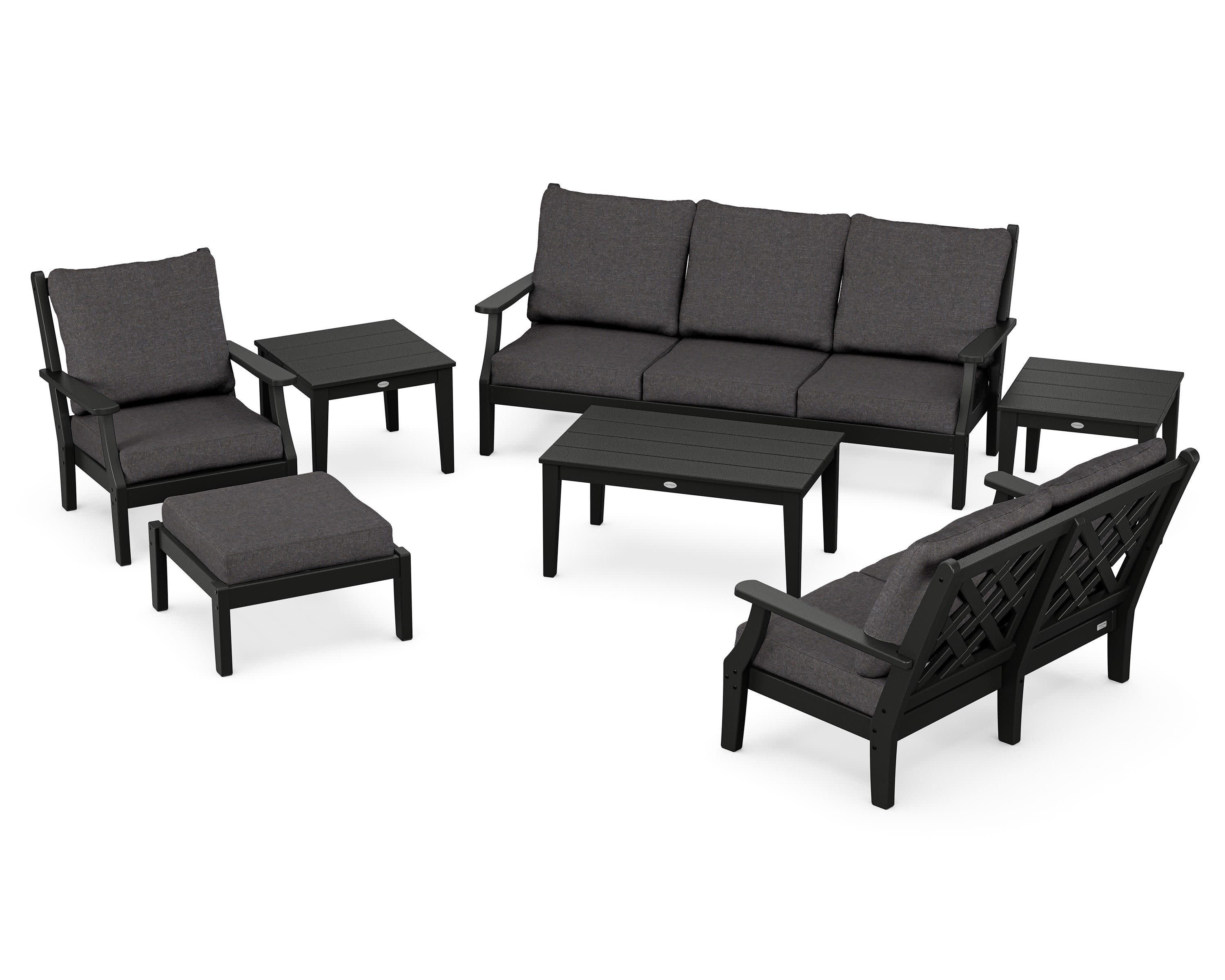 Wovendale 7-Piece Deep Seating Set in Black / Ash Charcoal