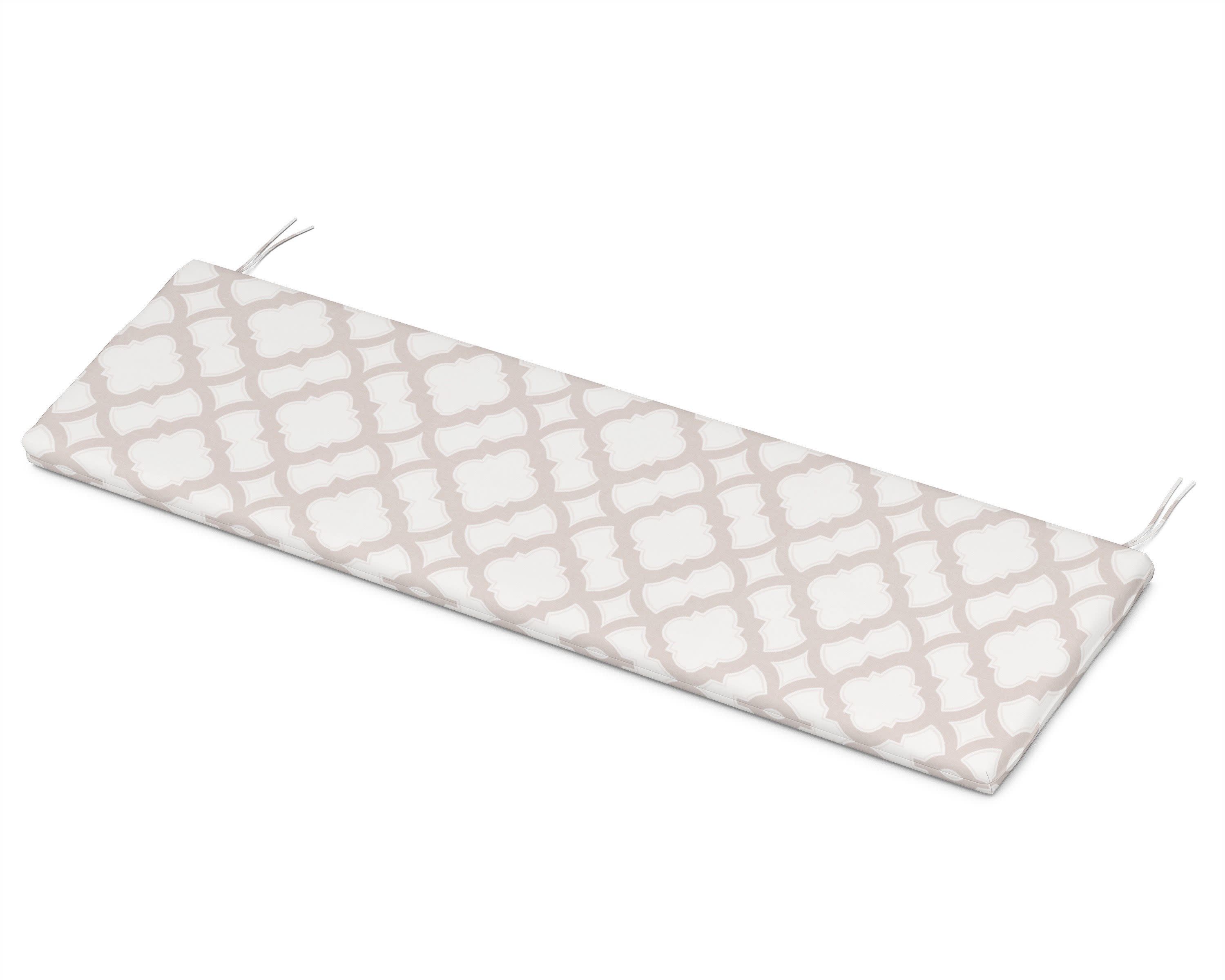 Bench Seat Cushion - 18.5"D x 55.5"W x 2.5"H in Trellis Dune Burlap