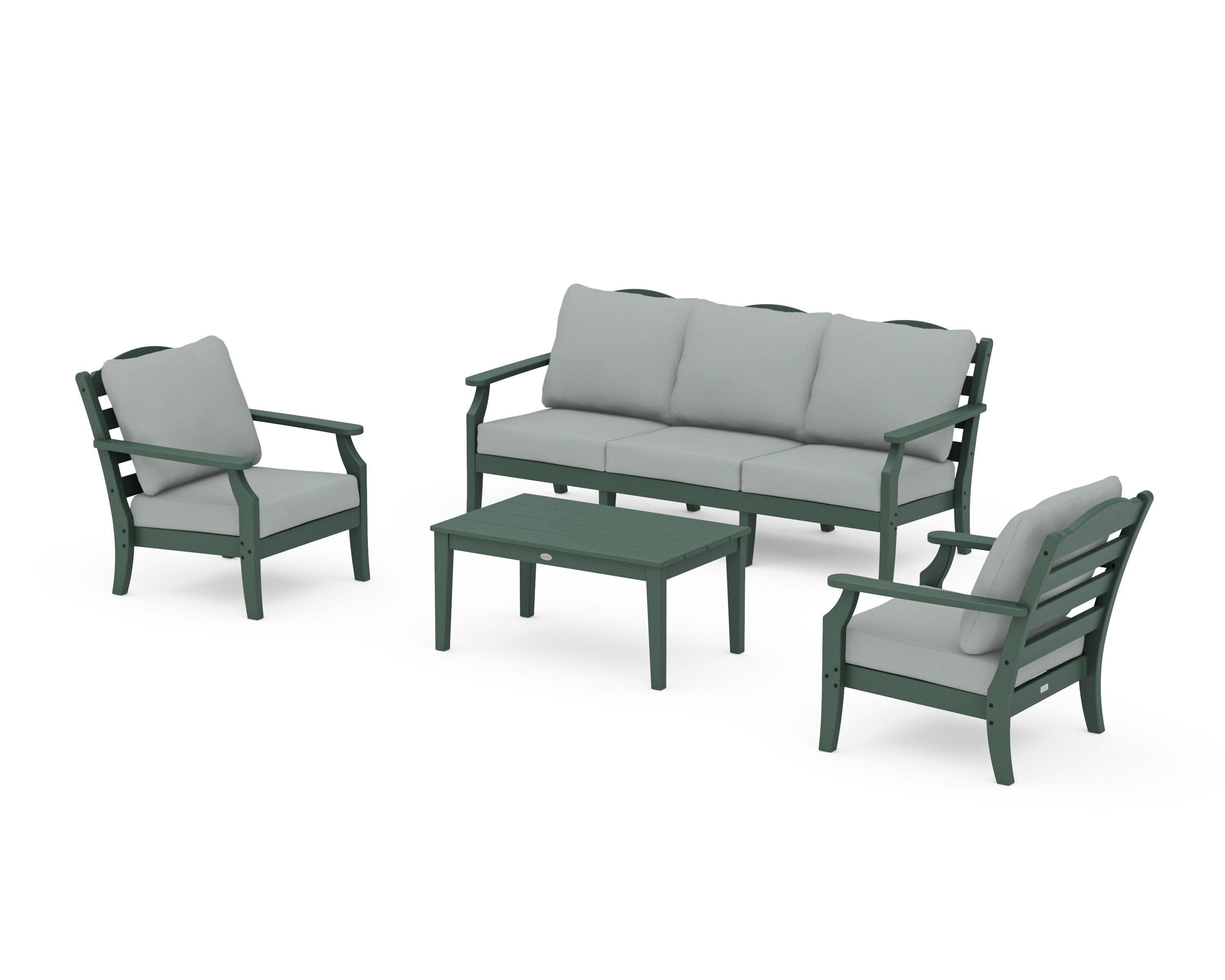 Savannah 4-Piece Deep Seating Set with Sofa in Green / Spa