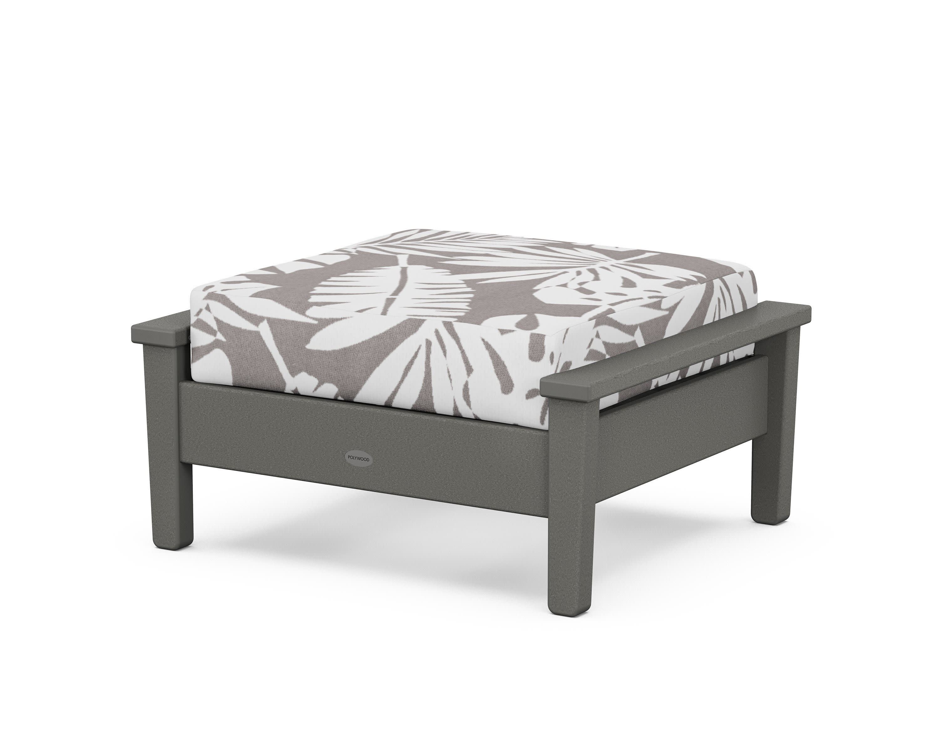 Prescott Deep Seating Ottoman in Slate Grey / Leaf Grey Mist