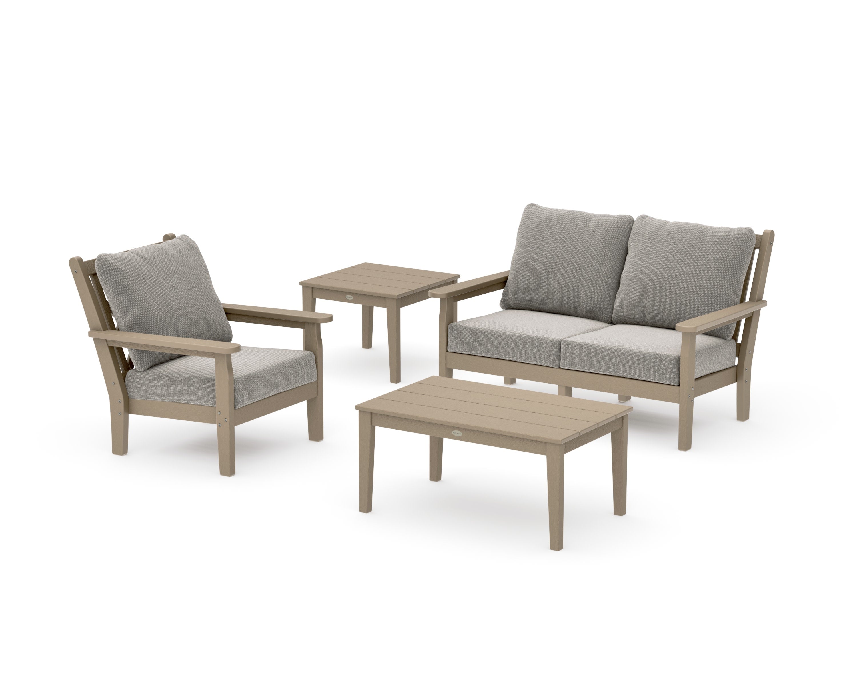 Chippendale 4-Piece Deep Seating Set in Vintage Sahara / Weathered Tweed